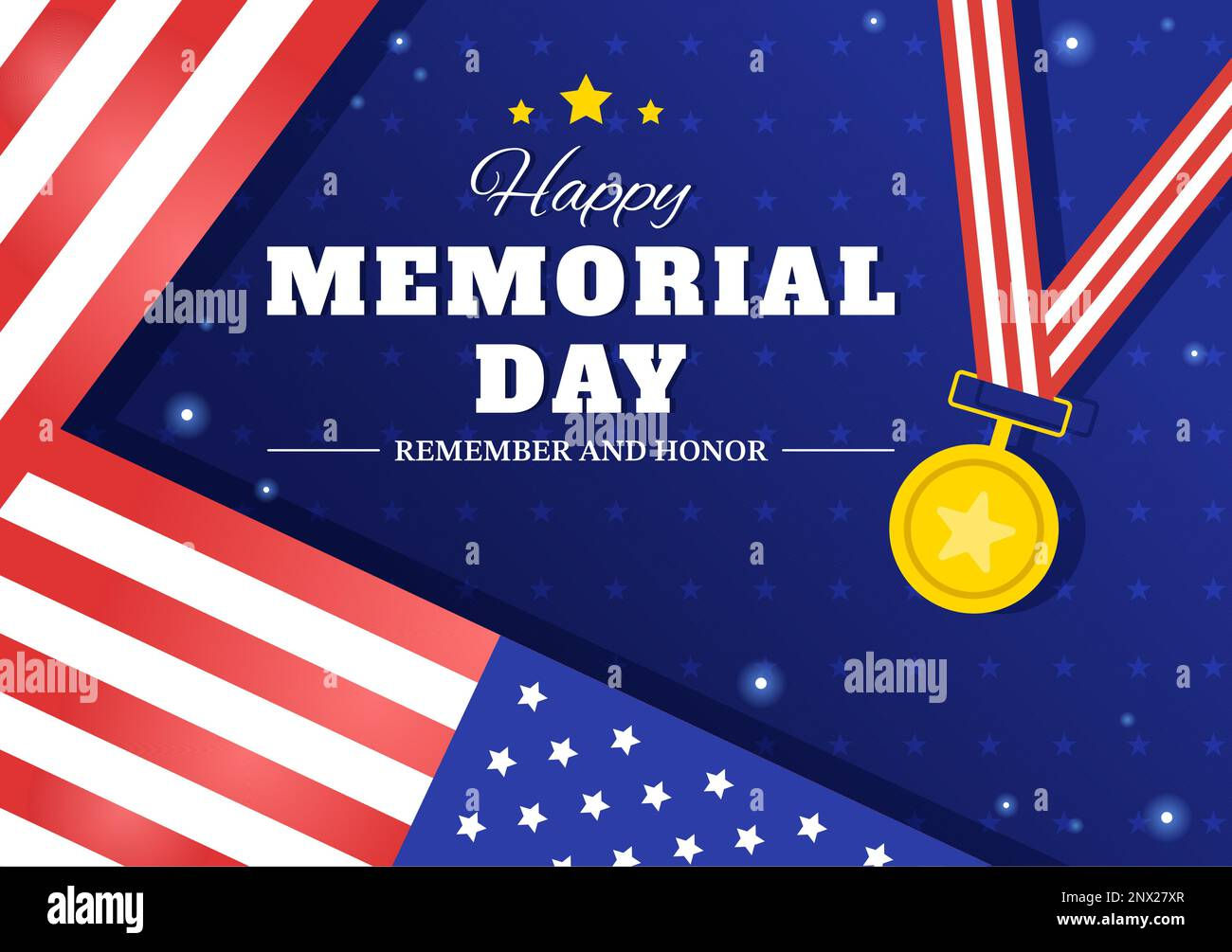 Wallpaper #Amg6G5MBSpphPi3-_R9T433 Memorial Day Illustration with American Flag Remember and Honor to