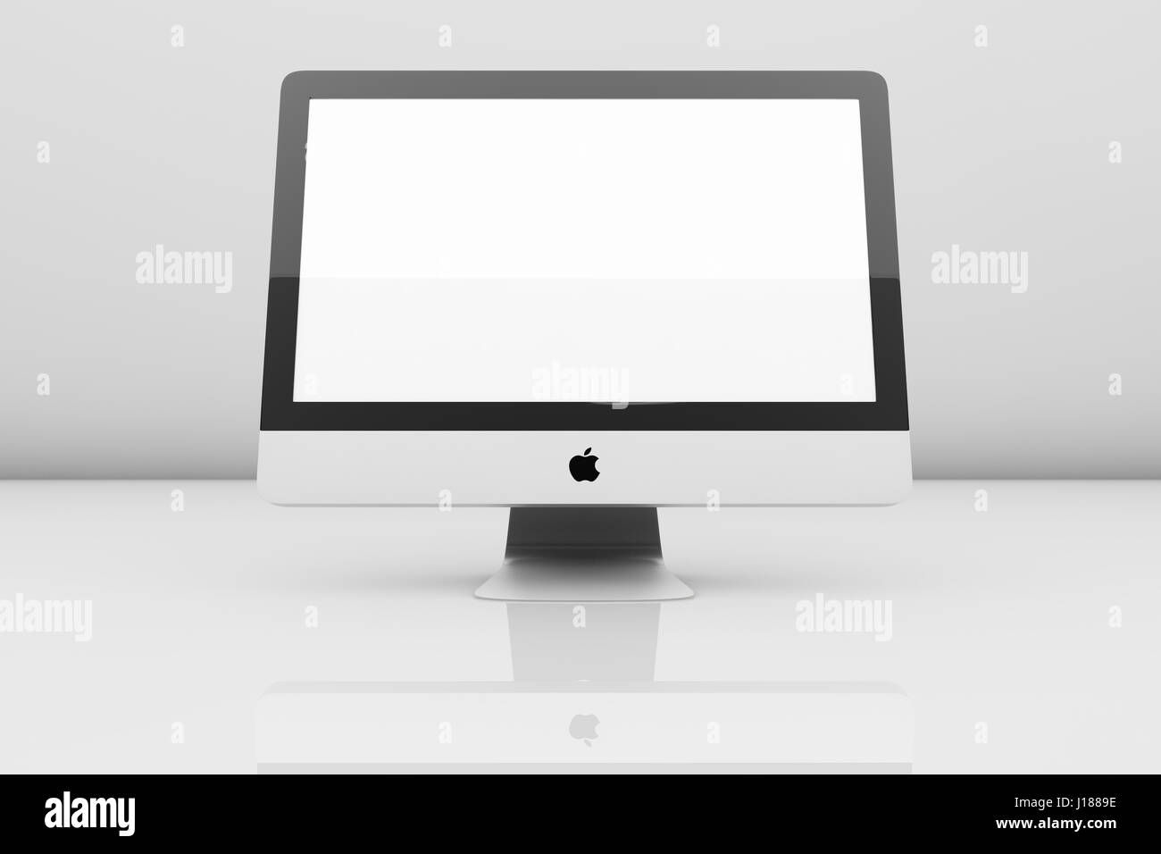 Wallpaper #224a0 Close Up of White iMac Apple Macintosh Computer with Monitor and