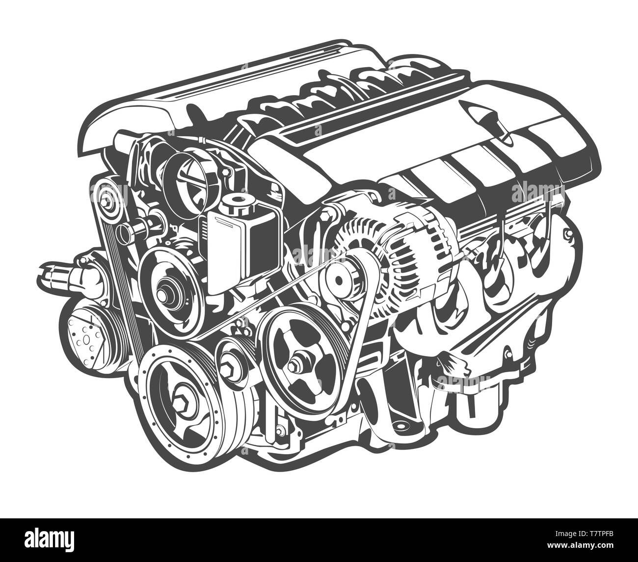 Wallpaper #-2fc-5IBSpphPi3-dpWf251 Vector High Detailed Illustration of Car Engine Stock Vector Image