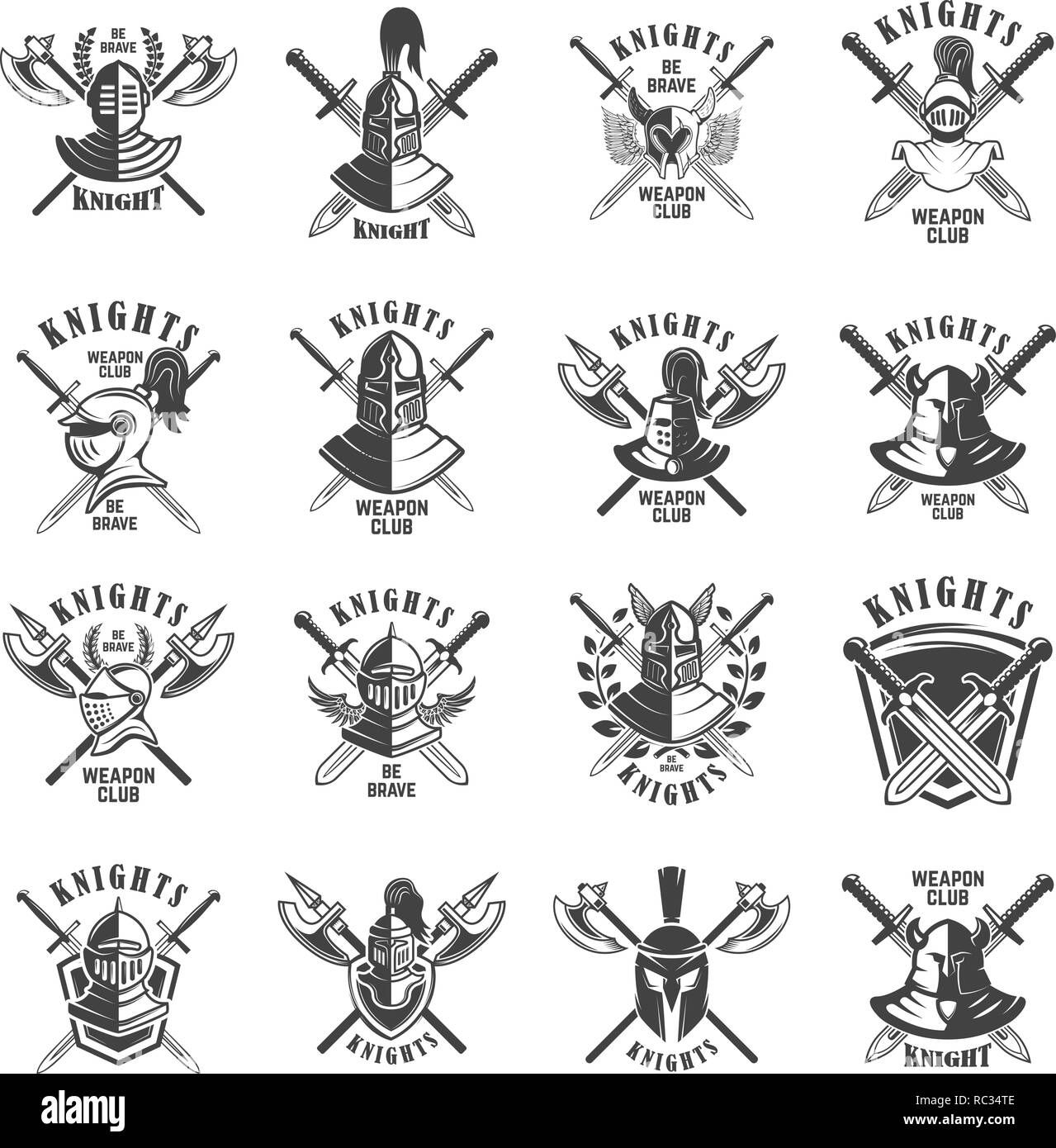 Wallpaper #dWiUJJMBSpphPi3-Fjn083 Set of Emblems with Knights Swords and Shields Design Element for