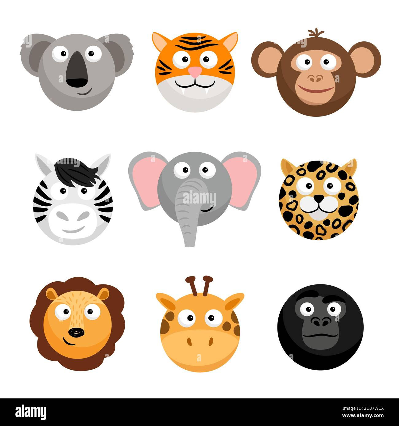 Wallpaper #9fCngJcBi4JM6agG7CG_164 Wild Animal Emoticons Vector Cartoon Funny Smileys Faces Cartoon