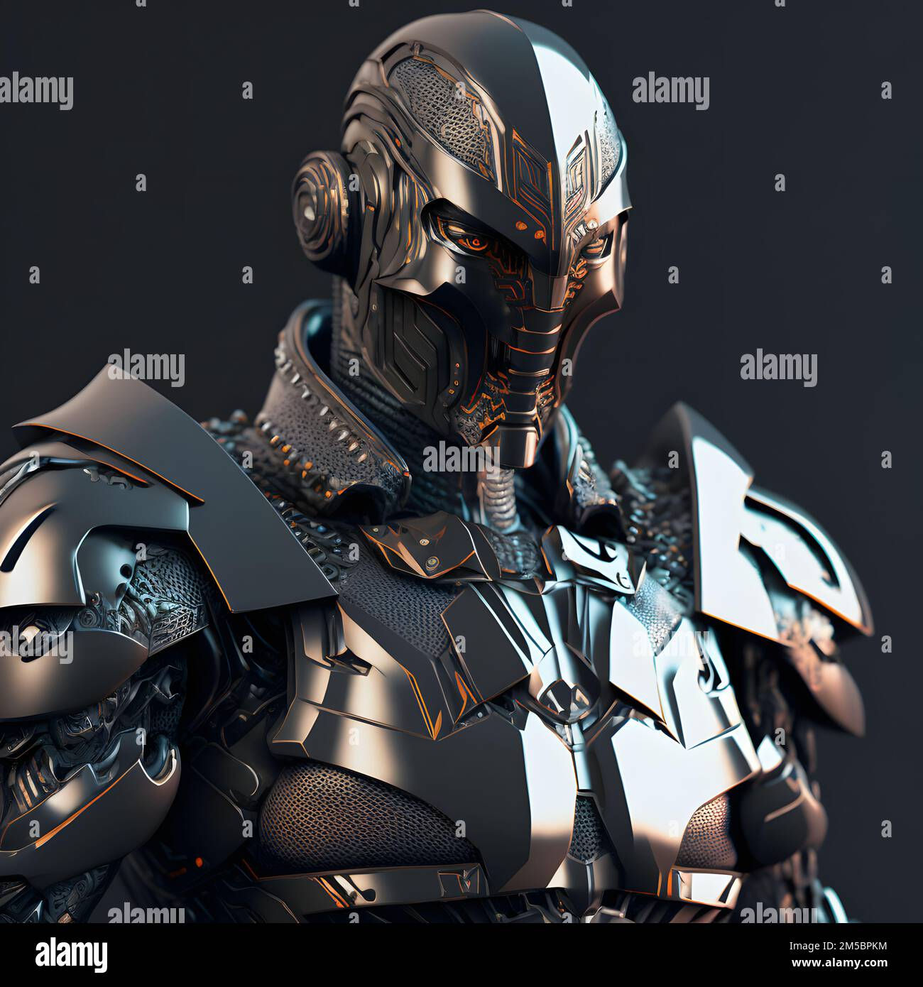 Wallpaper #Lx1VLZMBlOZrFDOk_dAO175 Fantastic Cyborg Ninja in Futuristic Hight Tech Armor Closeup Portrait