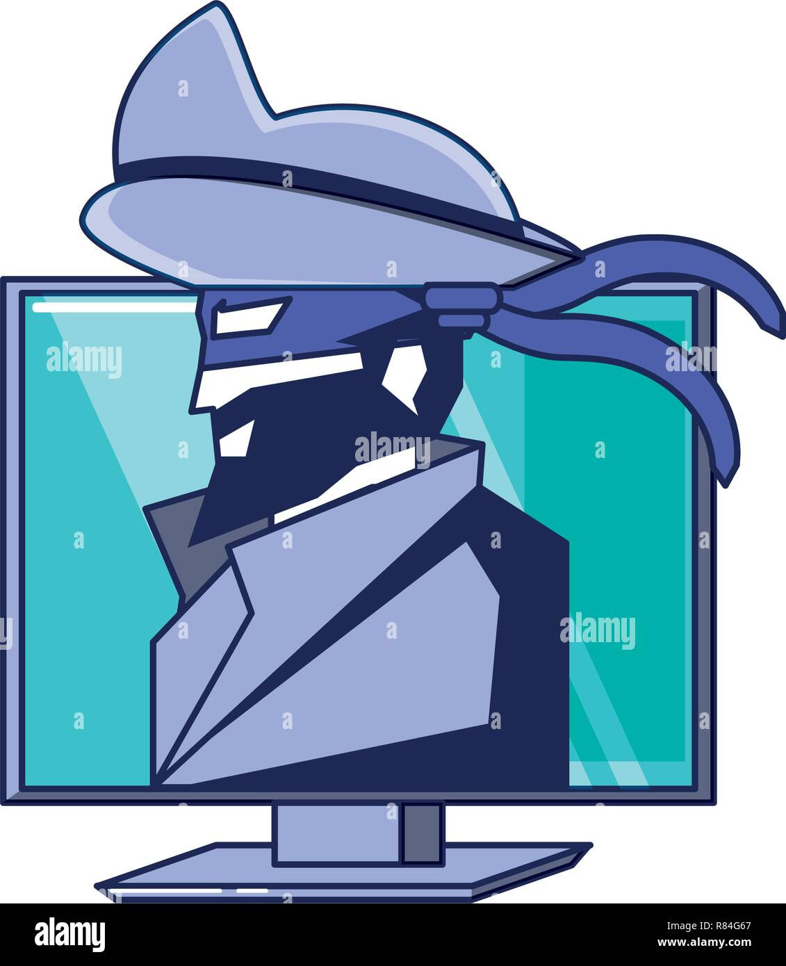 Wallpaper #zHepJpMB-pgBXx60JKLx353 Cybernetic Pirate with Computer Avatar Vector Illustration Design Stock