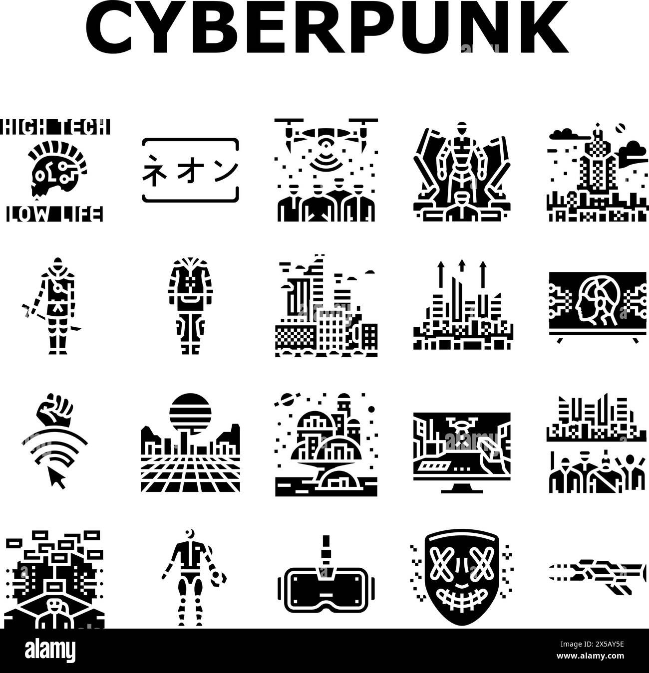 Wallpaper #4DuubpcBSWmA-tzpLY7678 Cyberpunk Skyline Black and White Stock Photos Images Alamy
