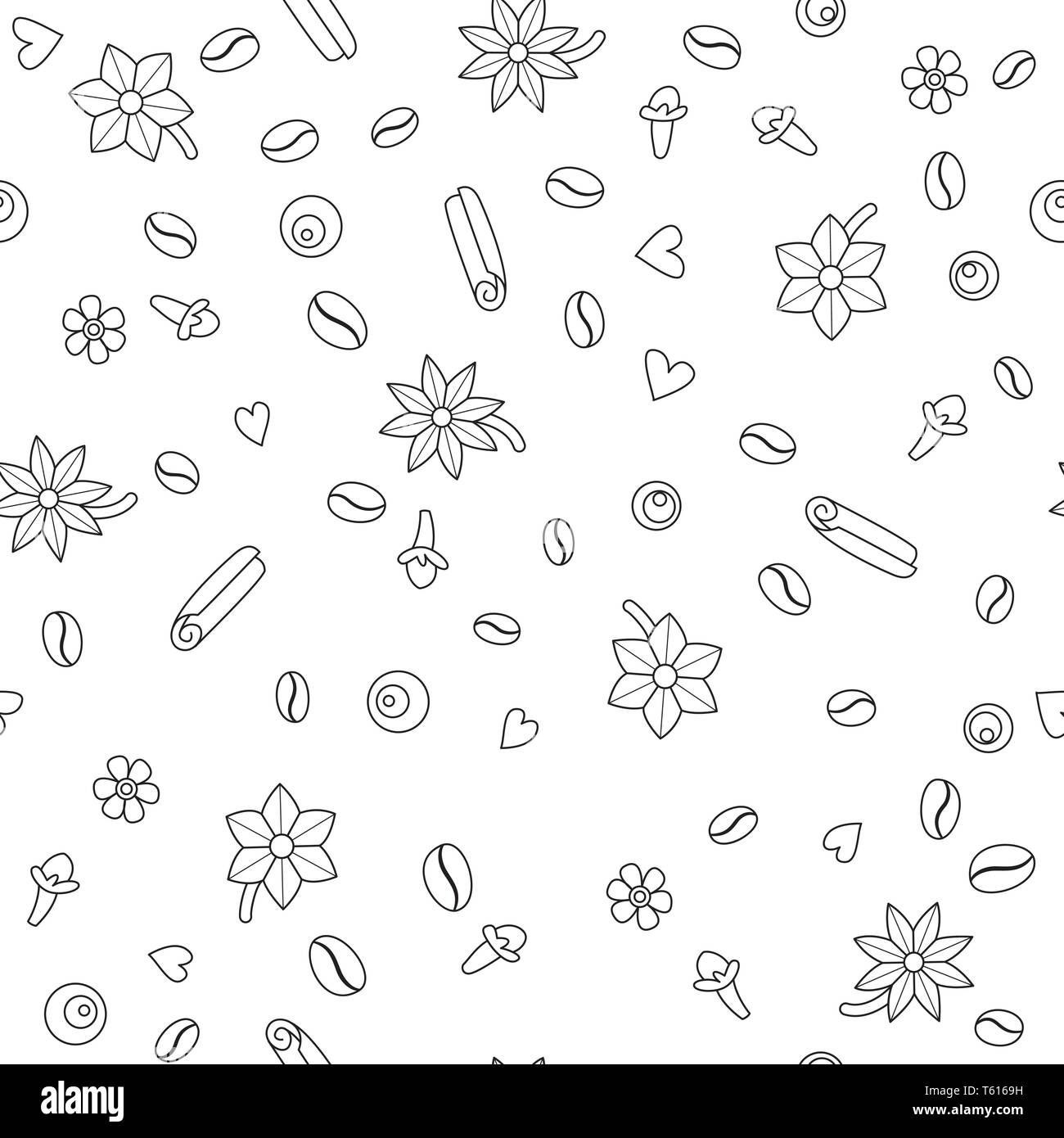 Wallpaper #QhzjQJMB8JfcLg2J5feQ374 Cloves Cinnamon and Vanilla Vector Illustration Seamless Pattern