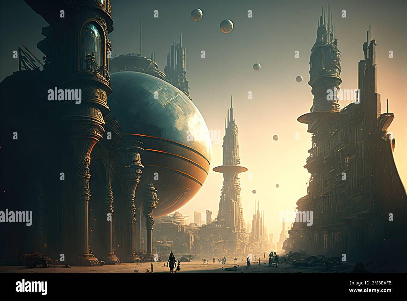 Wallpaper #6ByjQJMB8JfcLg2Jbvat195 Future City and Skyscrapers Science Fiction Stock Photo Alamy
