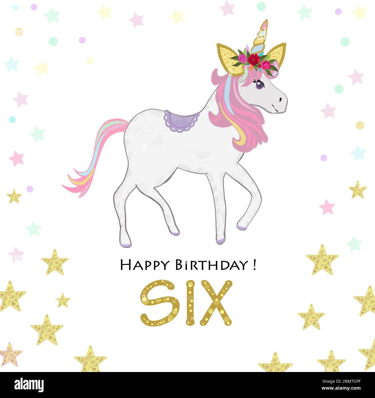 Wallpaper #ameC75IBSpphPi3-WGLk40 Six Birtday Greeting Sixth Magical Unicorn Birthday Invitation Party