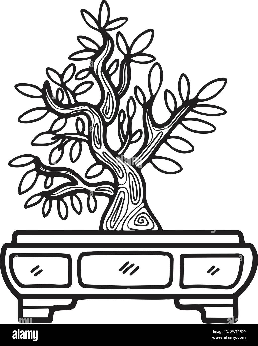 Wallpaper #jWdLE5MBSpphPi3-Rv-o384 Hand Drawn Japanese and Chinese Style Bonsai Trees in Flat Style