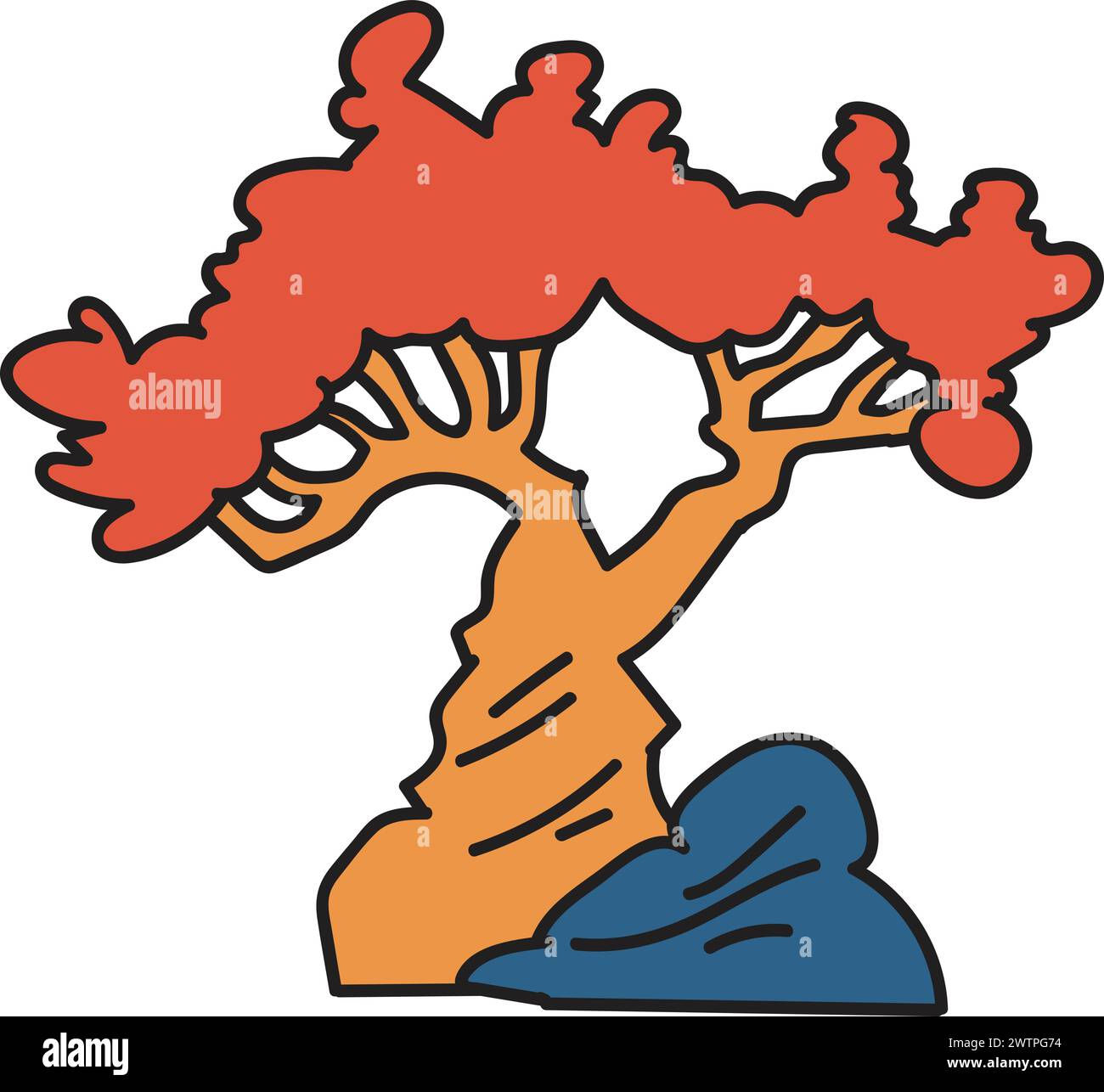 Wallpaper #jWdLE5MBSpphPi3-Rv-o352 Hand Drawn Japanese and Chinese Style Bonsai Trees in Flat Style