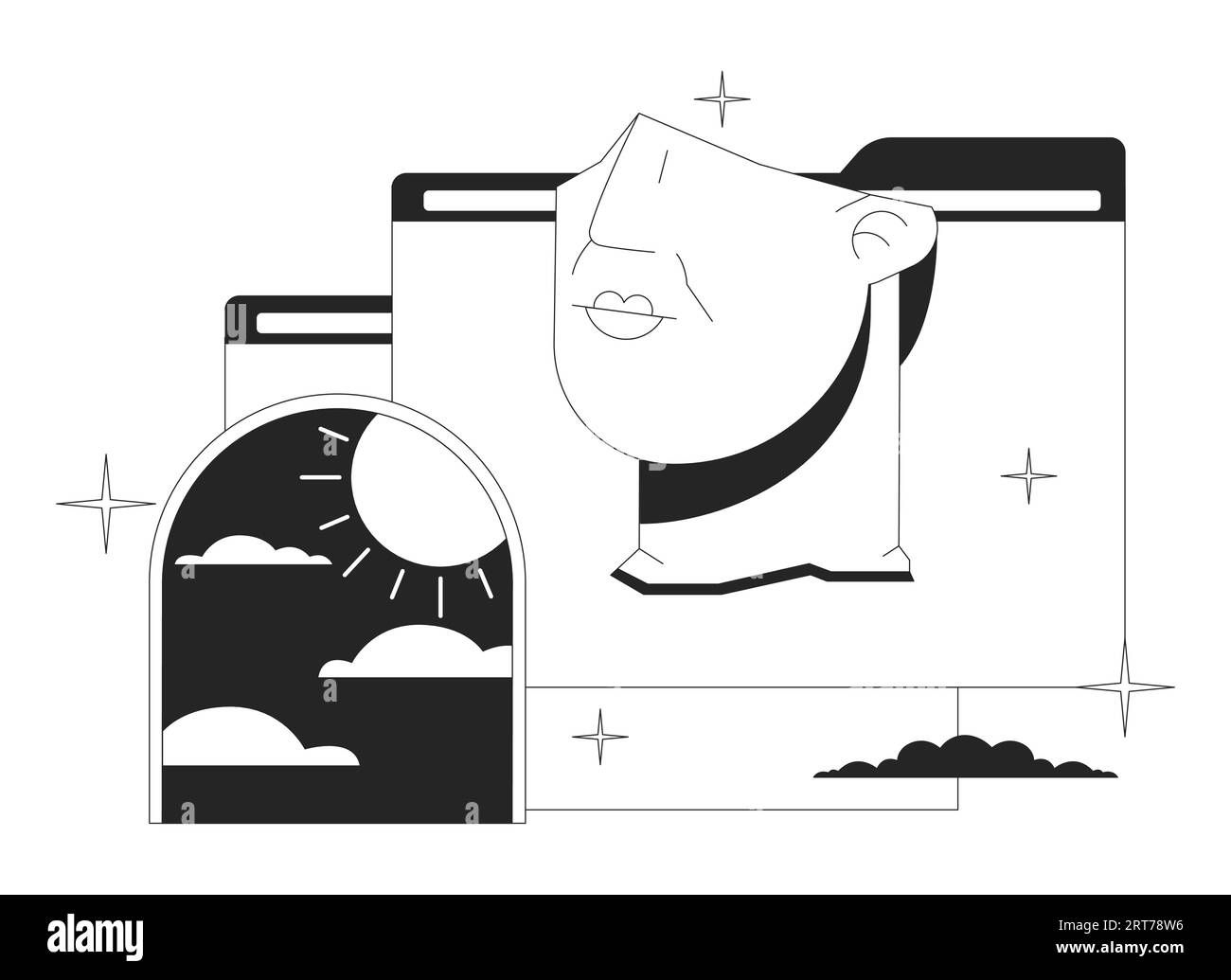 Wallpaper #_ILhP5MB0GiFKesMP79l254 Vaporwave Statue Head File Folders Flat Monochrome Isolated Vector