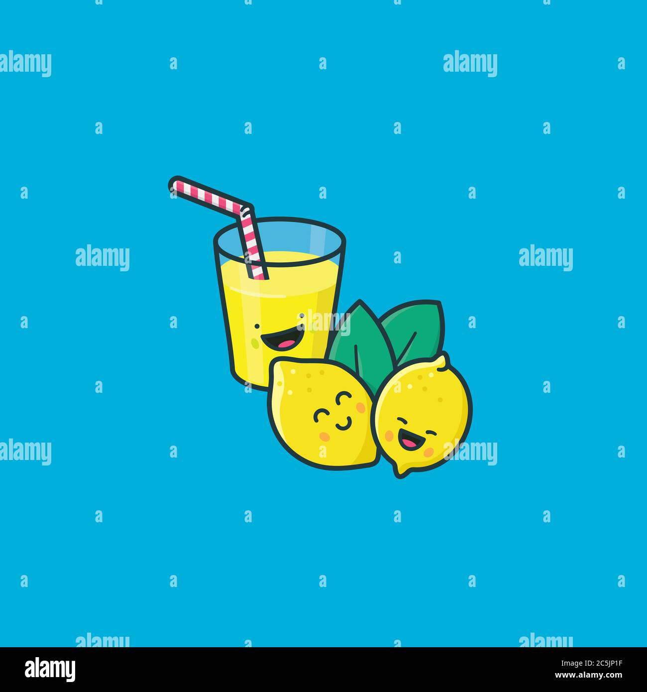 Wallpaper #02ewD5MBSpphPi3-Ae9s467 Kawaii Cute Lemons and Lemonade Vector Illustration for Scud Day Save