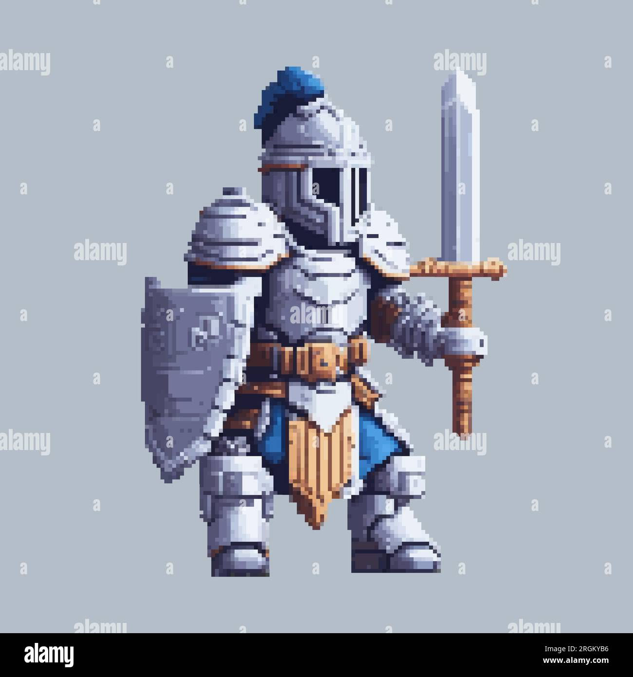 Wallpaper #D1YuepcBsd6xcFiEk9wE61 Knight Warrior Pixel Art Character for 8 Bit Video Game Background