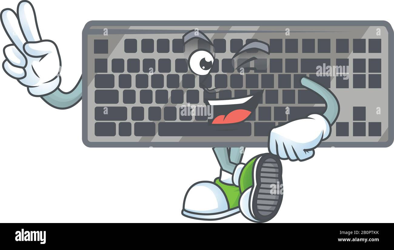 Wallpaper #7BmiKo8BtGB6xQ78UYsV16 Cute Cartoon Mascot Picture of Black Keyboard with Two Fingers Stock