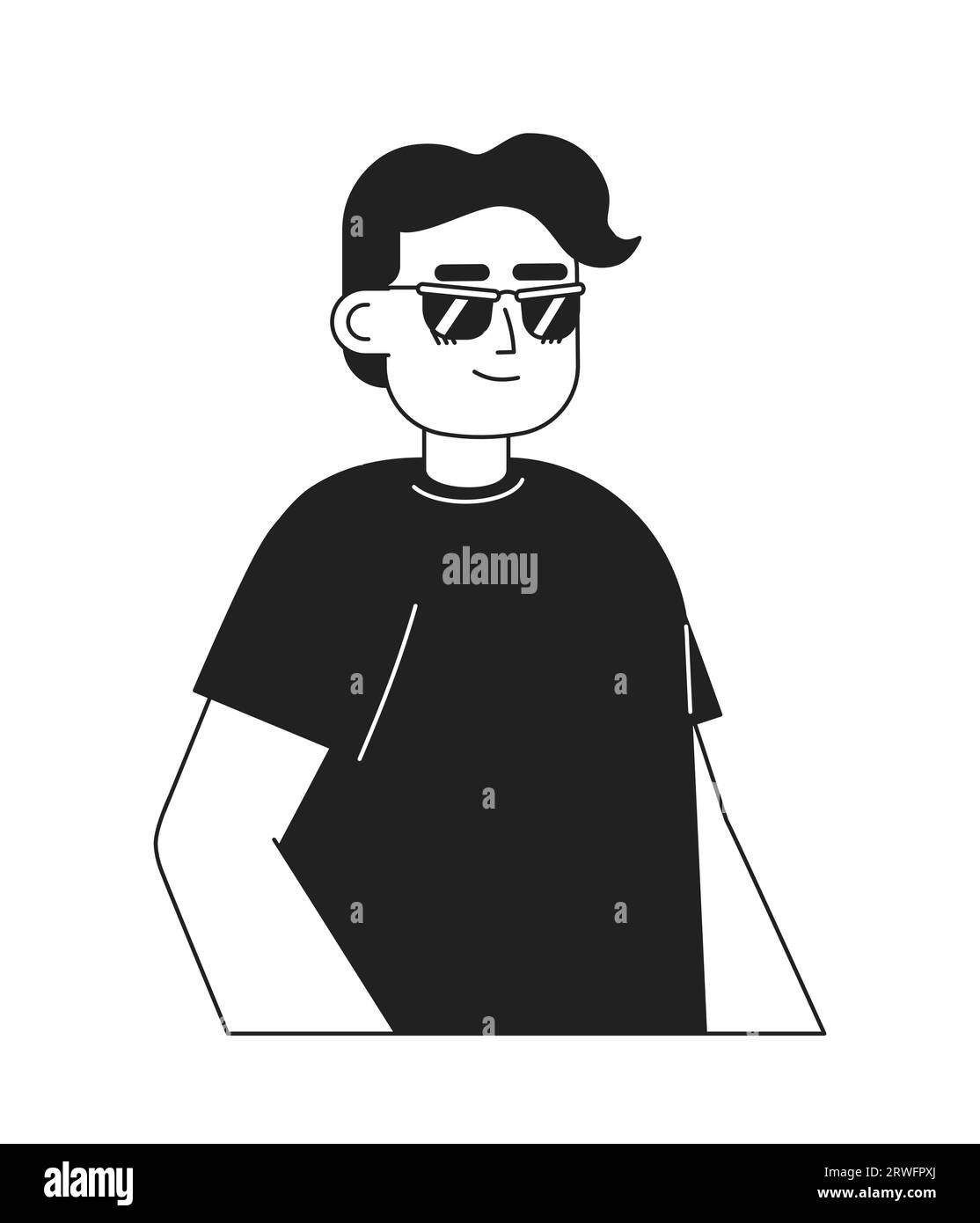 Wallpaper #C2gsJJMBSpphPi3-UzjF362 Blind Man Sunglasses Black and White 2d Cartoon Character Stock Vector