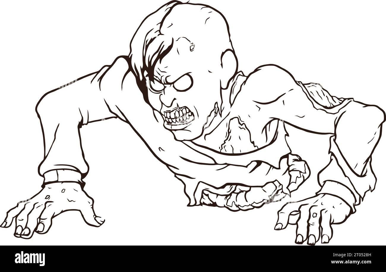 Wallpaper #Gmd6CZMBSpphPi3-WNCd369 Zombie with No Legs Crawling Coloring Page for Kids and Adult Stock
