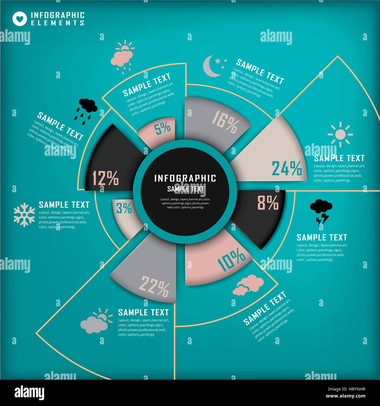 Wallpaper #_wM6Y5MBpyOg8YnEo9Sb97 Modern Vector Abstract Pie Chart Infographic Elements Stock Vector