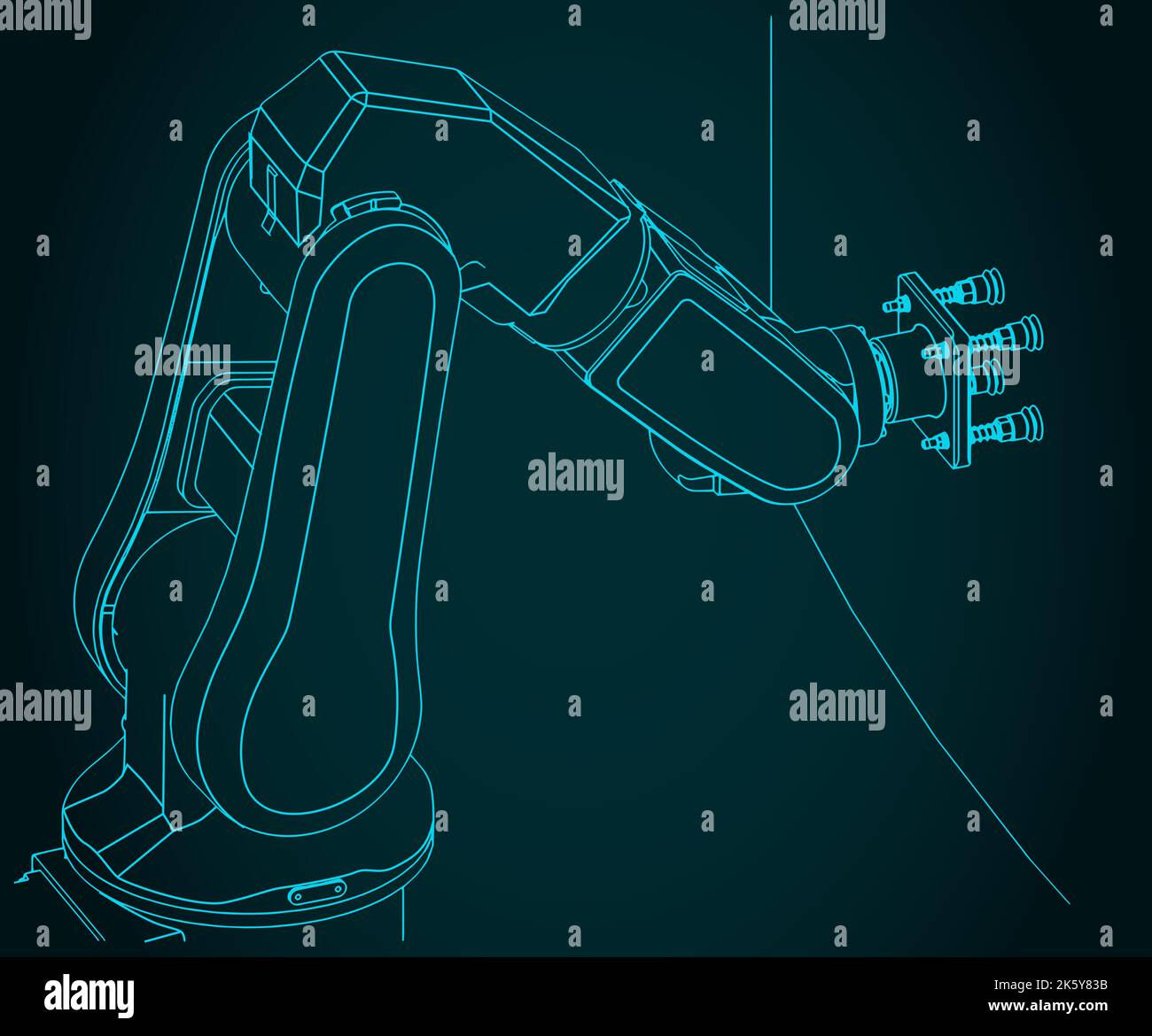Wallpaper #2f-aZ5MB3lSXT3zUluJX331 Stylized Vector Illustration of Industrial Robot with Suction Cups