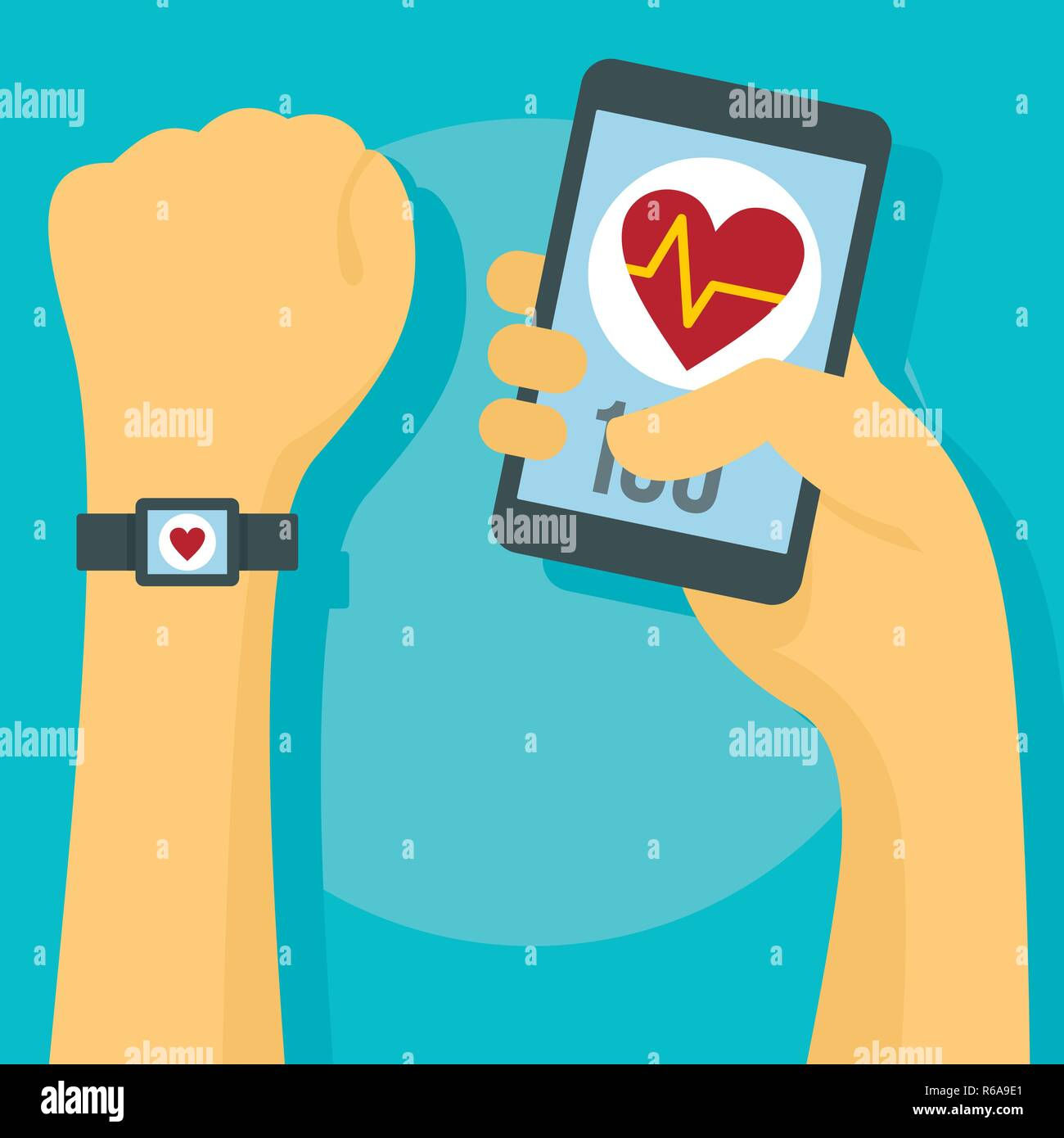 Wallpaper #SGgPIZMBSpphPi3-HS-5282 Fitness Tracker Banner Flat Illustration of Fitness Tracker Vector