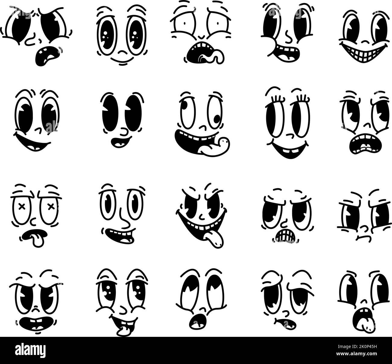 Wallpaper #PGiaG5MBSpphPi3-TiDb32 Retro Comic Vintage Cartoon Faces Retro Mascot Face Isolated Abstract