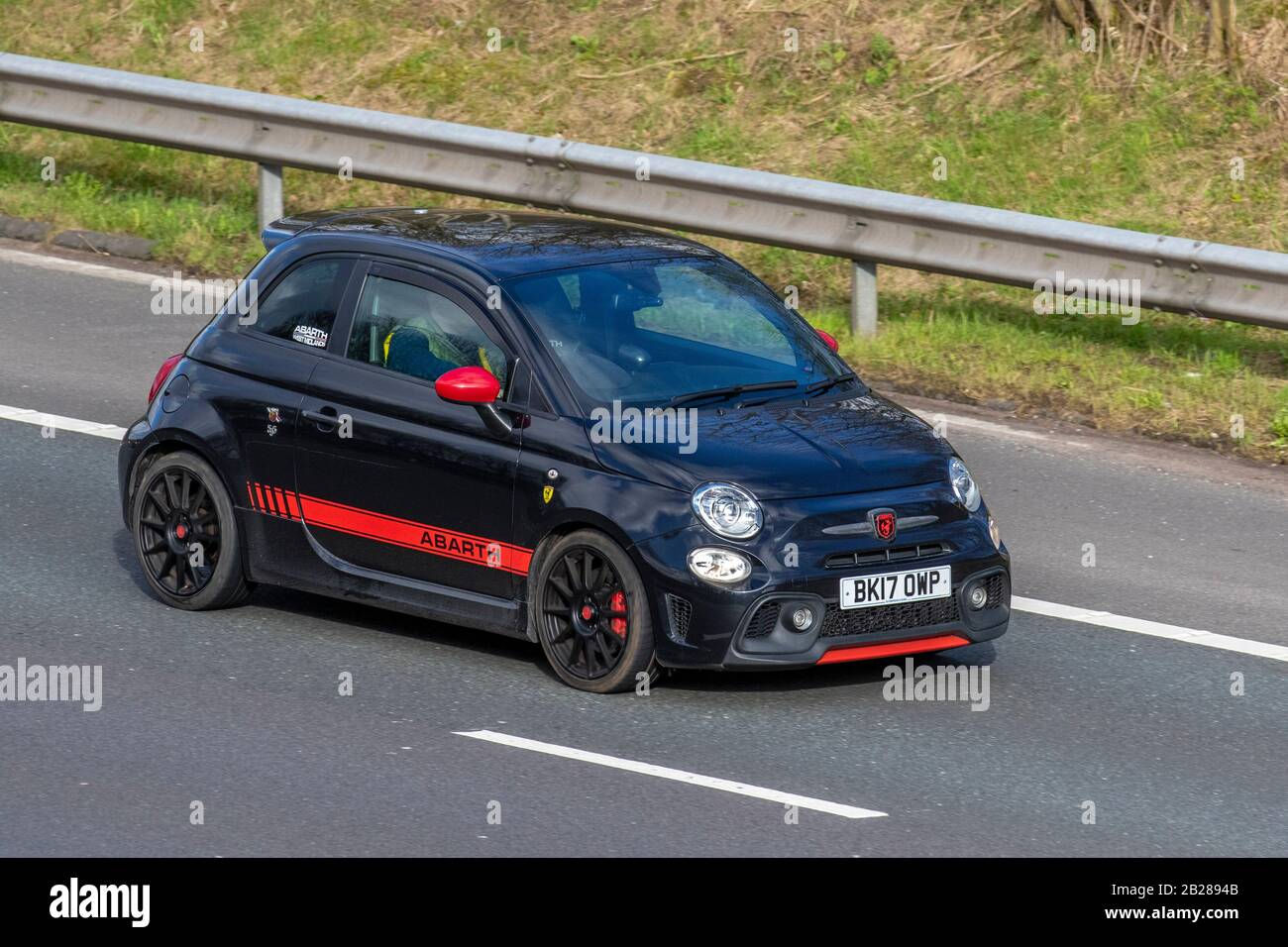 Wallpaper #a819a Front View of Black Fiat 500 Abarth Parked in the Street Editorial