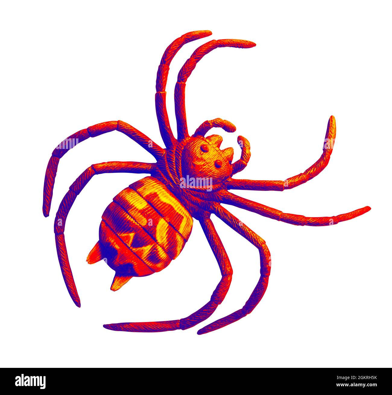 Wallpaper #HfQqOpMBKFX8bn3rhHgw21 Colourful Toy Plastic Toy Spider Illuminated by Red and Purple Light