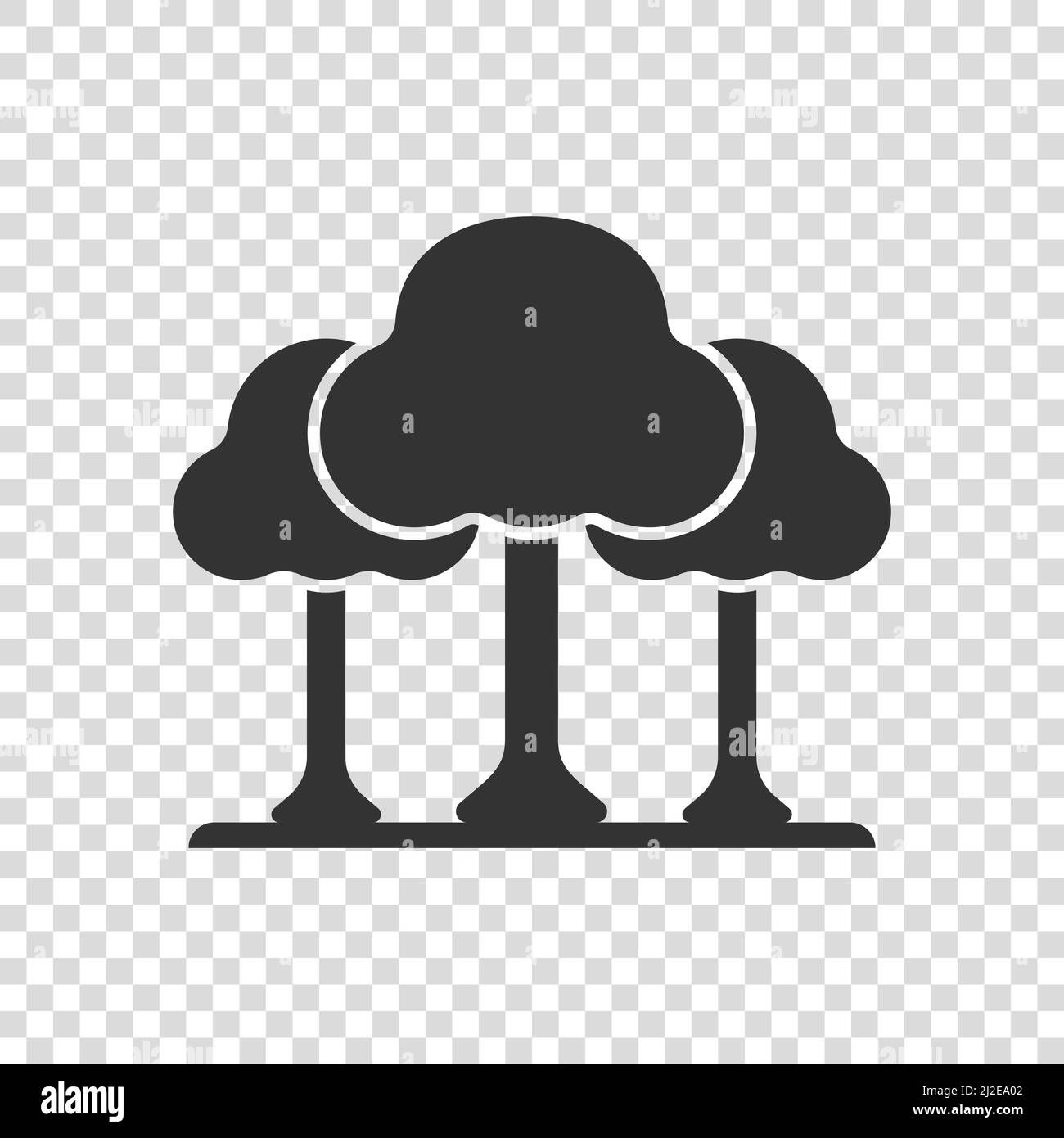 Wallpaper #gXfEJ5MB-pgBXx60hqcW380 Tree Icon in Flat Style Forest Vector Illustration on White Isolated