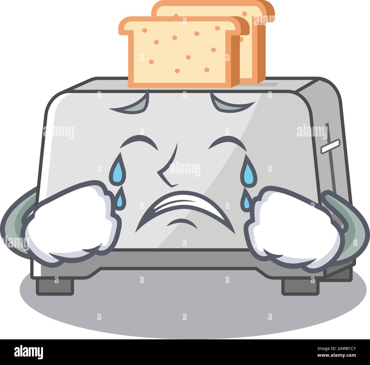 Wallpaper #5mfW8JIBSpphPi3-xmjB13 Bread Toaster Cartoon Character Concept with a Sad Face Stock Vector