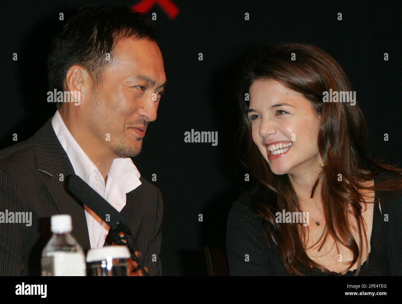 Wallpaper #VGhEGJMBSpphPi3-qRLf69 Batman Begins Cast Ken Watanabe Left and Katie Holmes Laugh Each