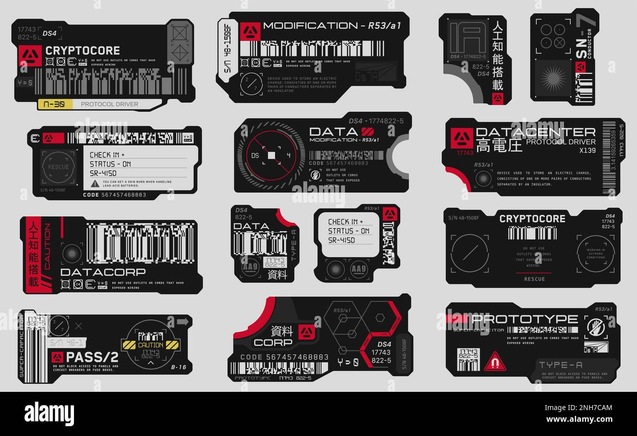 Wallpaper #IwNKY5MBpyOg8YnEldVx7 Cyberpunk Decal Vector Sticker Label in Futuristic Style Sci Fi