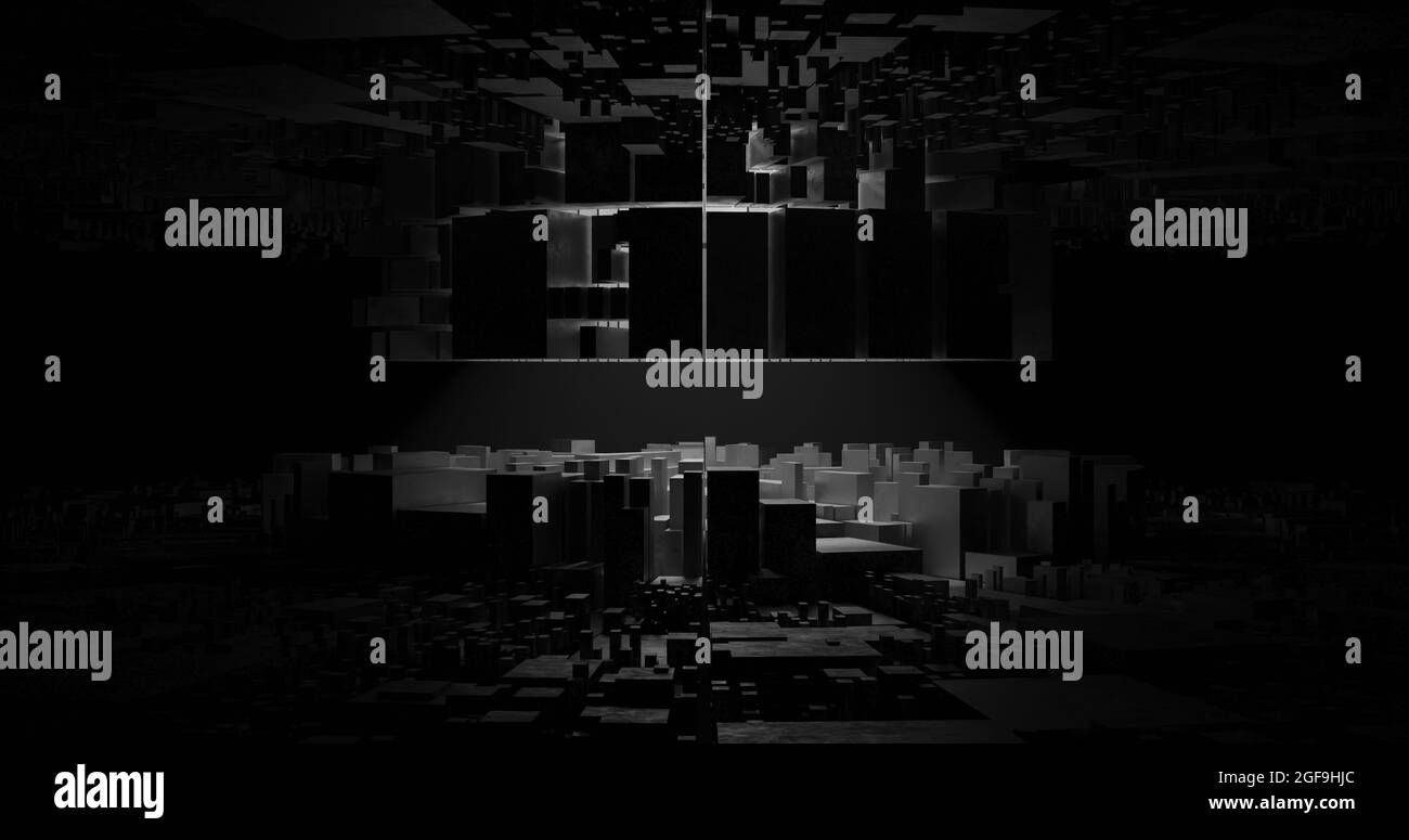 Wallpaper #sGf07JIBSpphPi3-g1XU343 Abstracts Dark Sci Fi Building Background 3D Rendering Illustration