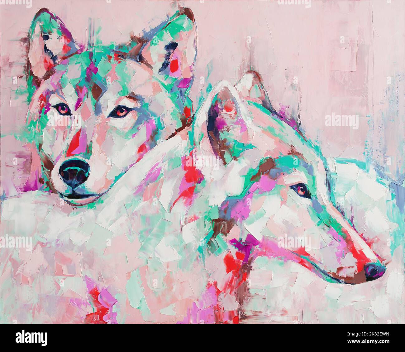 Wallpaper #4h3xLJMBlOZrFDOkhswd230 Wolf Portrait Painting in Multicolored Tones Conceptual Abstract