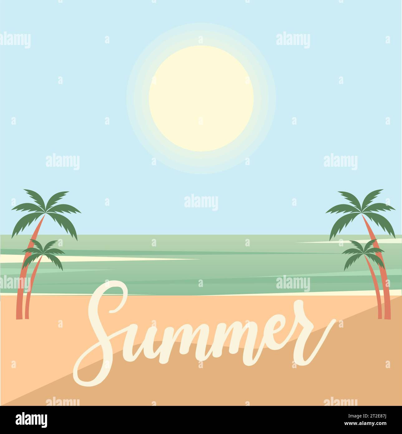 Wallpaper #1mc1CJMBSpphPi3-Ccl7250 Summer Card with Palm Trees Palm Trees Sunset and Ocean Vector