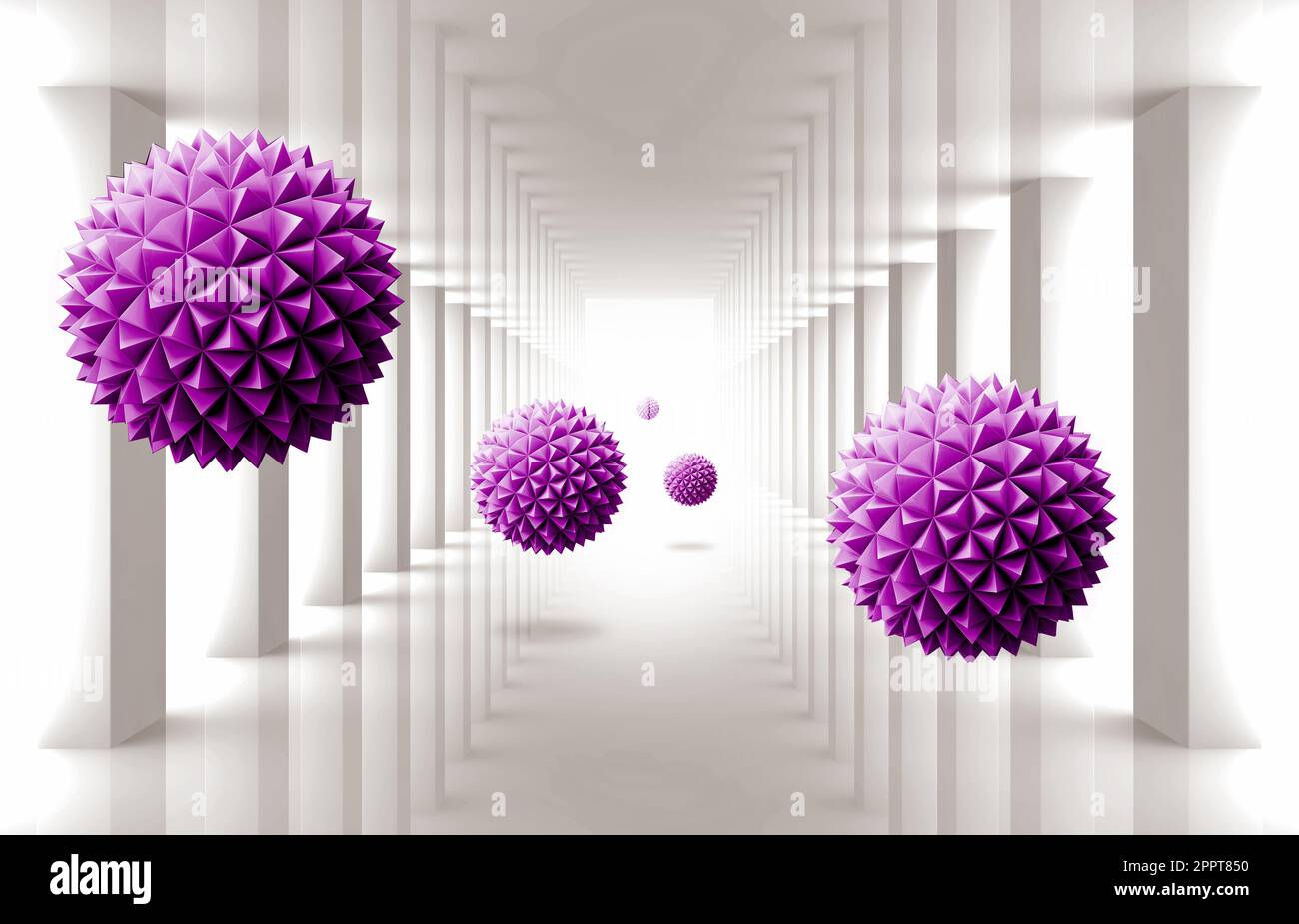Wallpaper #Ph0GKpMBlOZrFDOkycPy48 Abstract 3D Drawing of Wallpaper from a Dynamic Tunnel and Purple Spiky