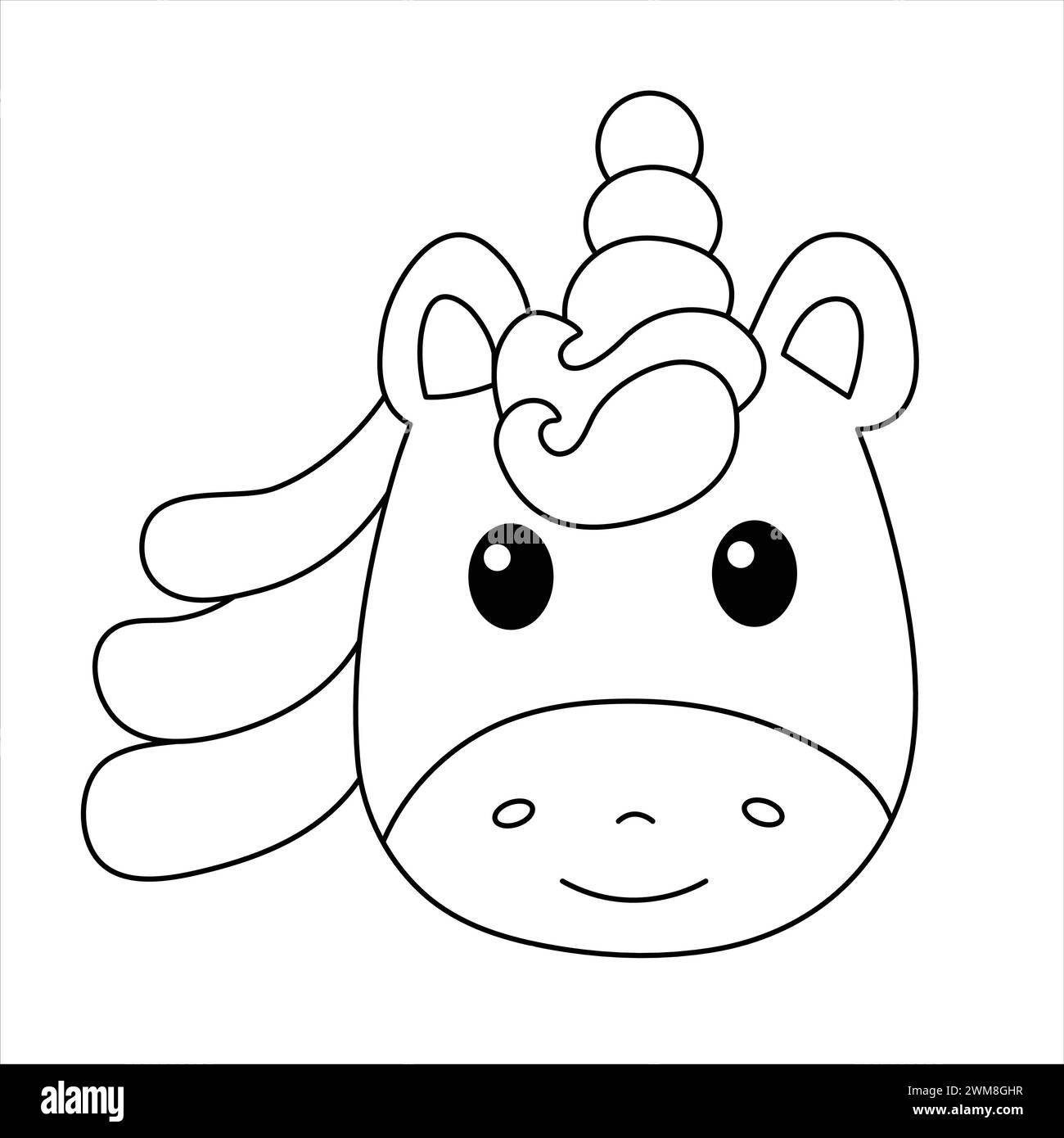 Wallpaper #VVaTepcBsd6xcFiEkty8148 Cute Unicorn Head Coloring Page for Children Beautiful Cartoon