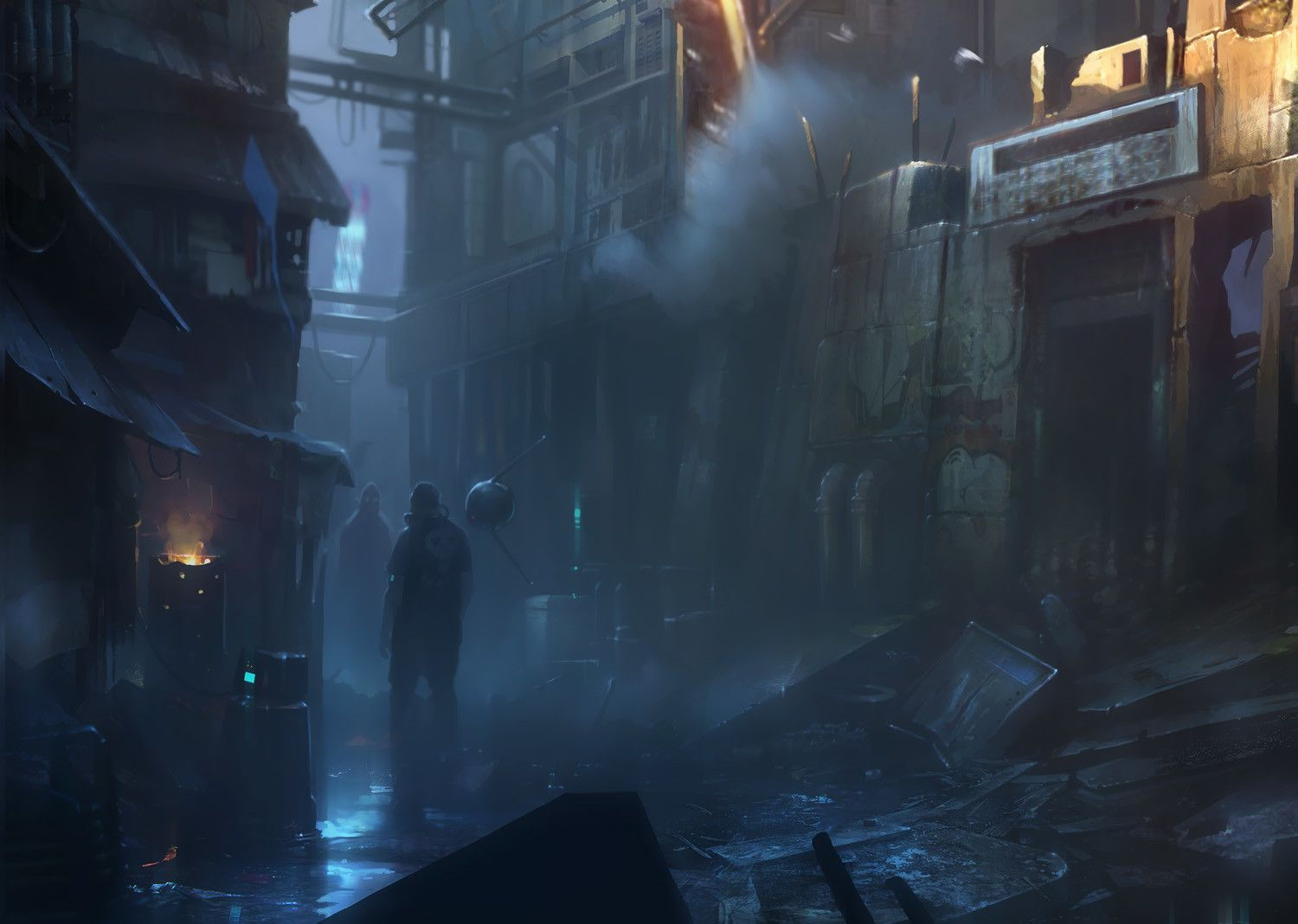 Wallpaper #oX2M8Y4Bnwiau_P6mQn429 Cyberpunk Alley by Piotr Krezelewski Cyberpunk Cyberpunk City