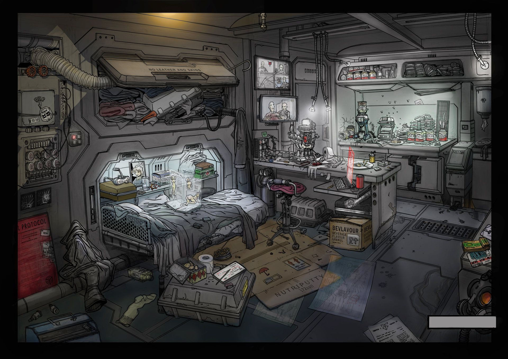 Wallpaper #EWc7-pIBSpphPi3-H5AG43 The Tiny Little World of Killzone Cyberpunk Interior Art Cyberpunk
