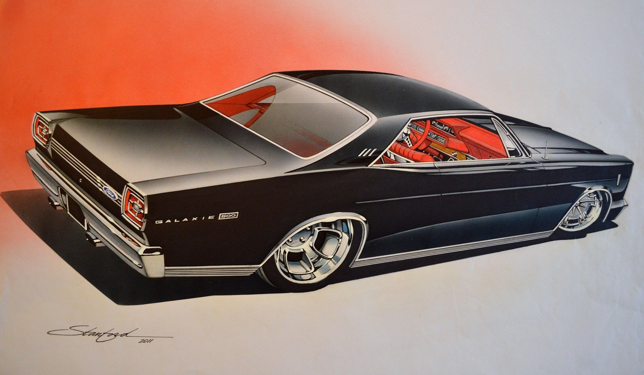 Wallpaper #kGigHpMBSpphPi3-NinU65 Illustration by Steve Stanford Auto Tekeningen Auto Retro