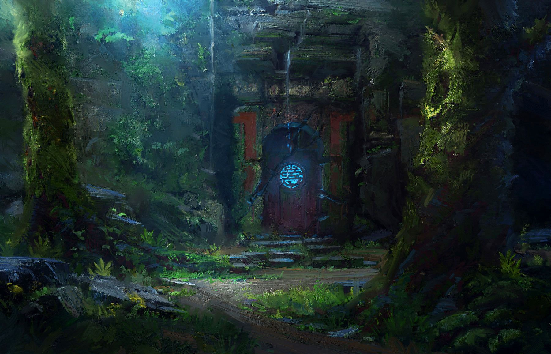 Wallpaper #NWegBpMBSpphPi3-J8JF150 Artstation Ancient Gate Cosmin Hrincu Fantasy Landscape
