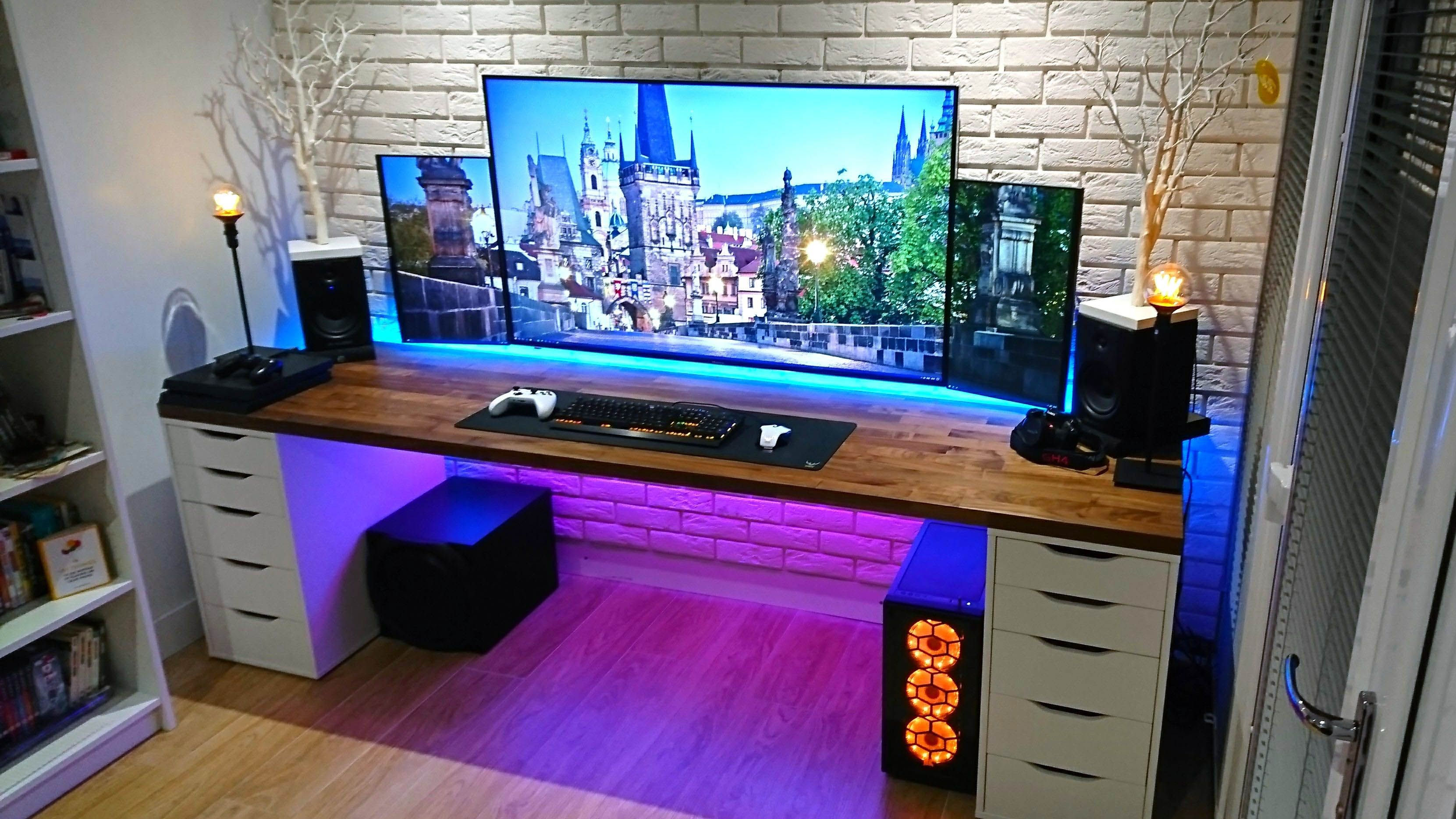 Wallpaper #Lh07LJMBlOZrFDOkAMrZ185 Amazing Gaming Desk 70 Inch Only on Homesablecom Gaming Room Setup