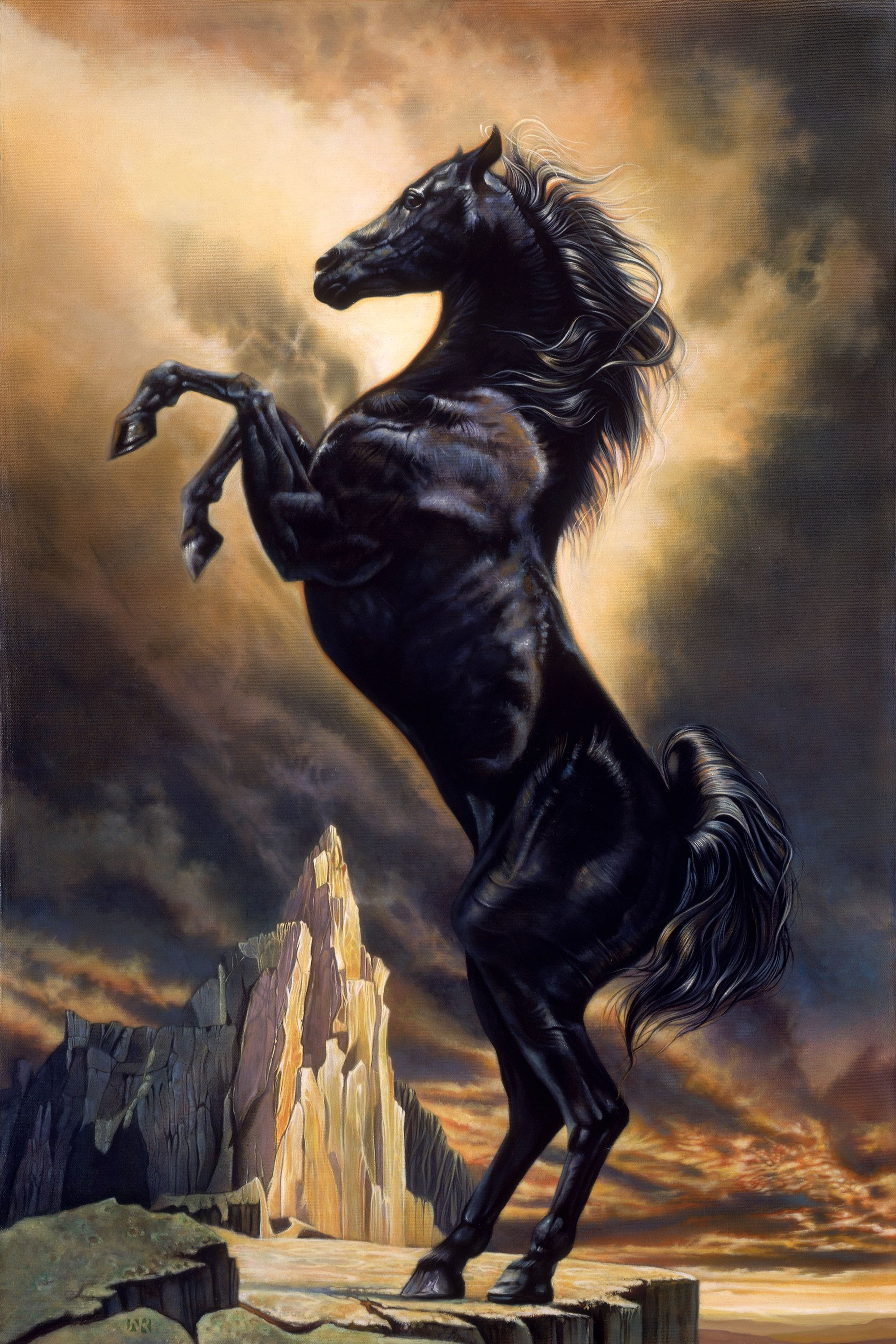 Wallpaper #hHP9ho4BFI5NbQksJSBe48 Black Horse Art a Theme Cheval Peinture Cheval Peinture De Cheval