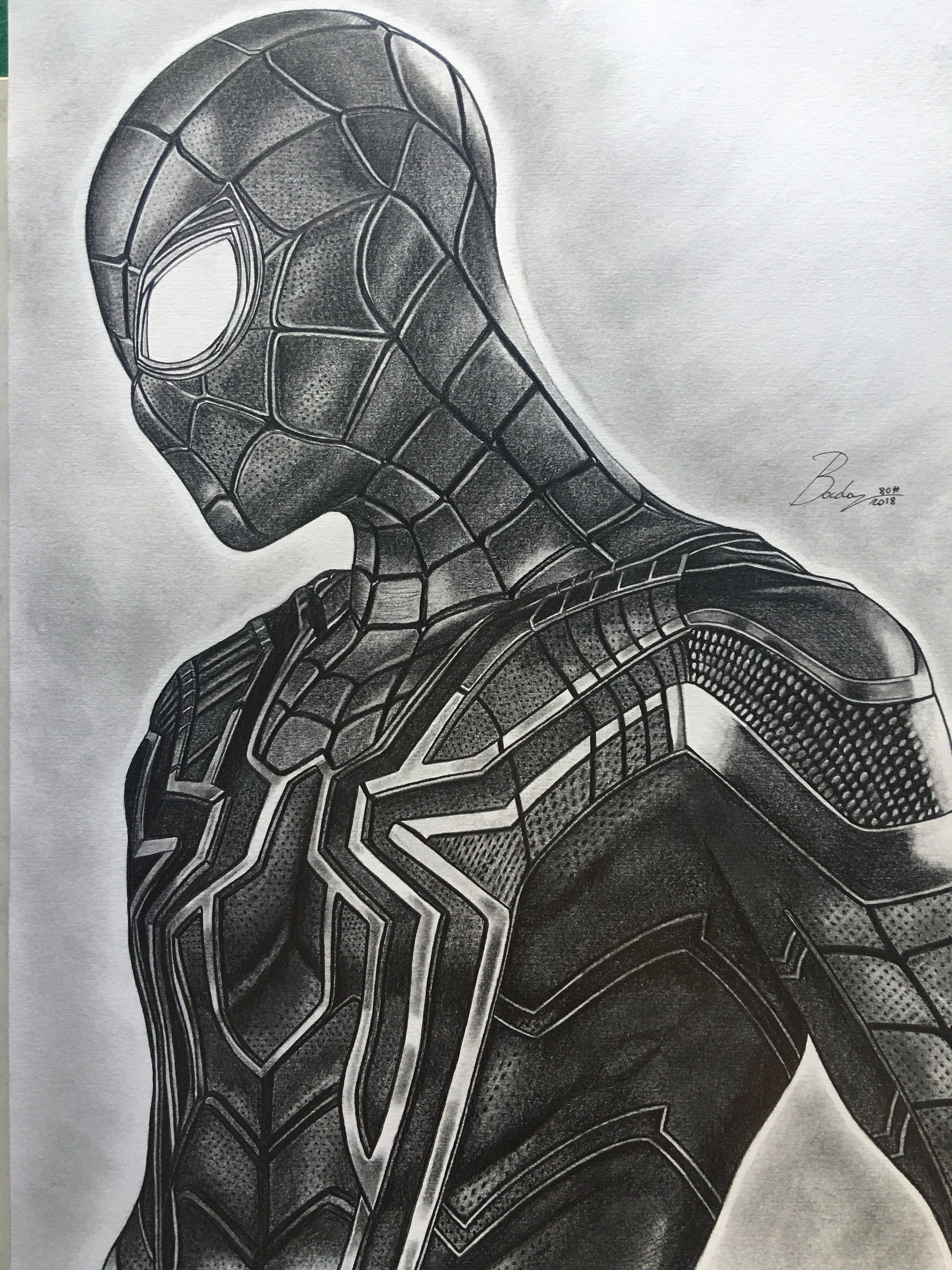 Wallpaper #2DG6NZMB5zzyi_yYf1cF1 Original Portrait in Spidermans Pencil from the Avengers Etsy Marvel