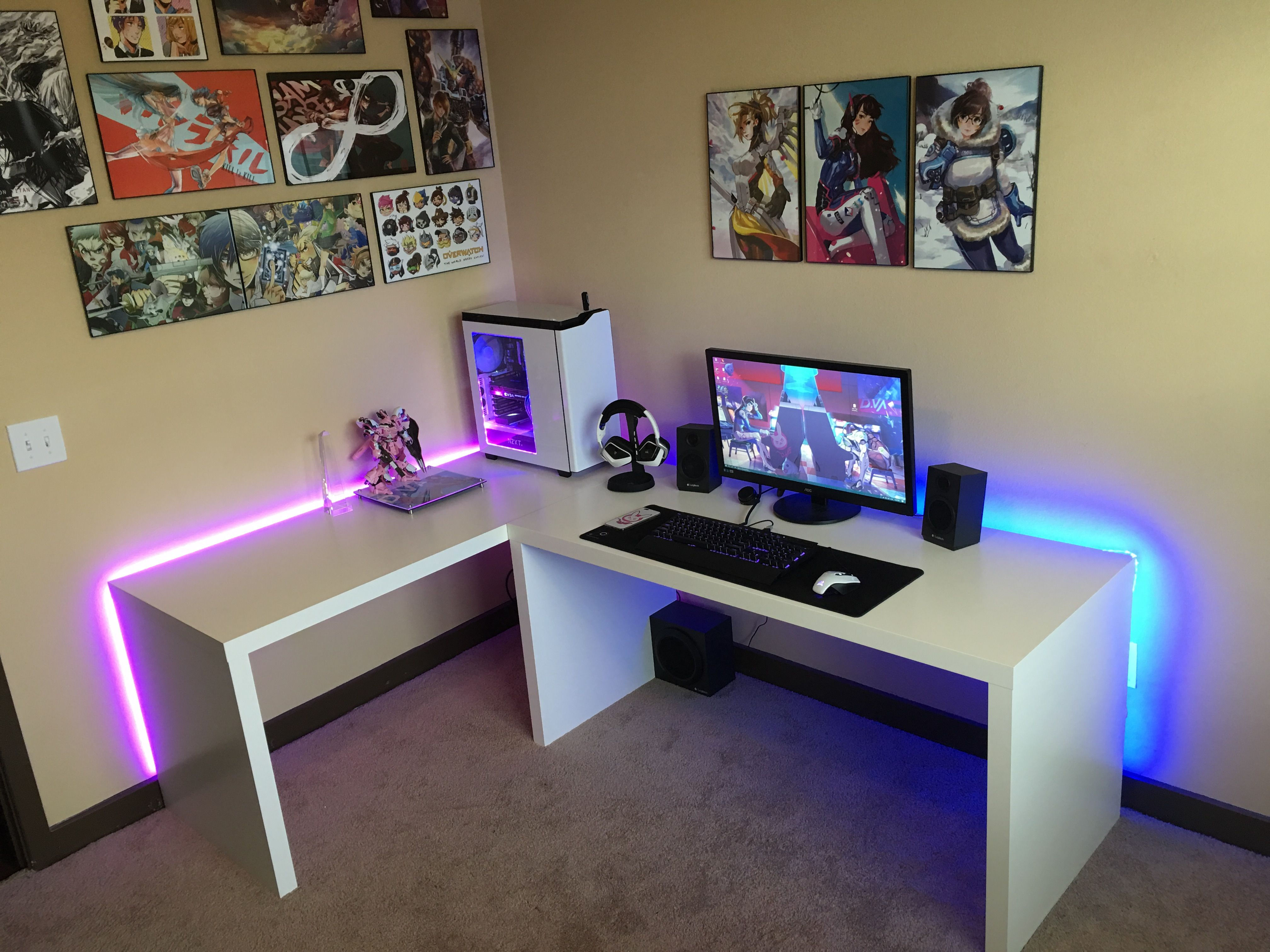Wallpaper #Lh07LJMBlOZrFDOkAMrZ243 New Apartment New Setup My Blackwhite Battlestation Gaming Room