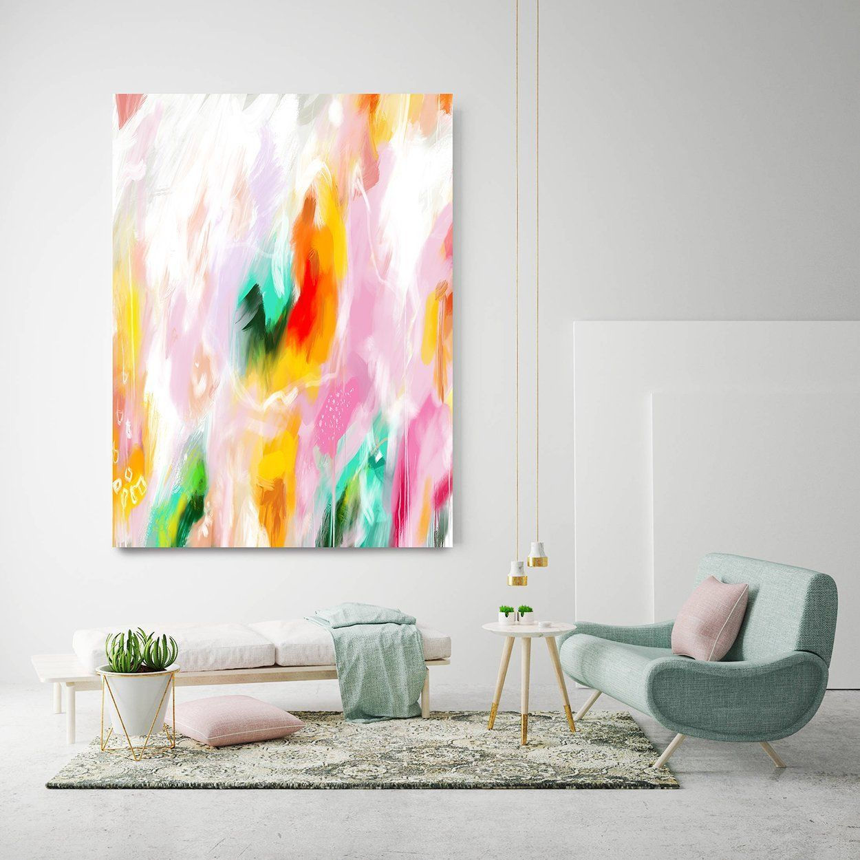 Wallpaper #f9aca Abstract Oil Painting with Thick Paint and Bright Colors by Theresa Paden