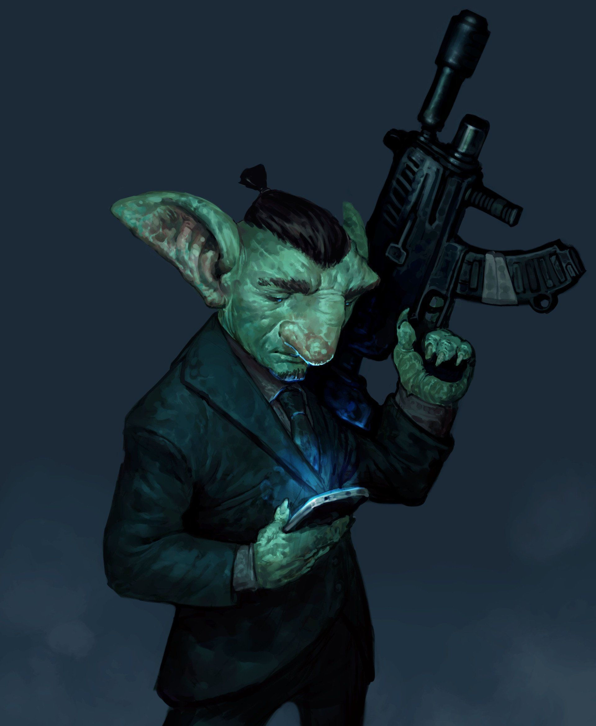 Wallpaper #ZmiMF5MBSpphPi3-4Q9181 Goblin by Nicolas Acuna Shadowrun Characters Goblin Art Modern Fantasy