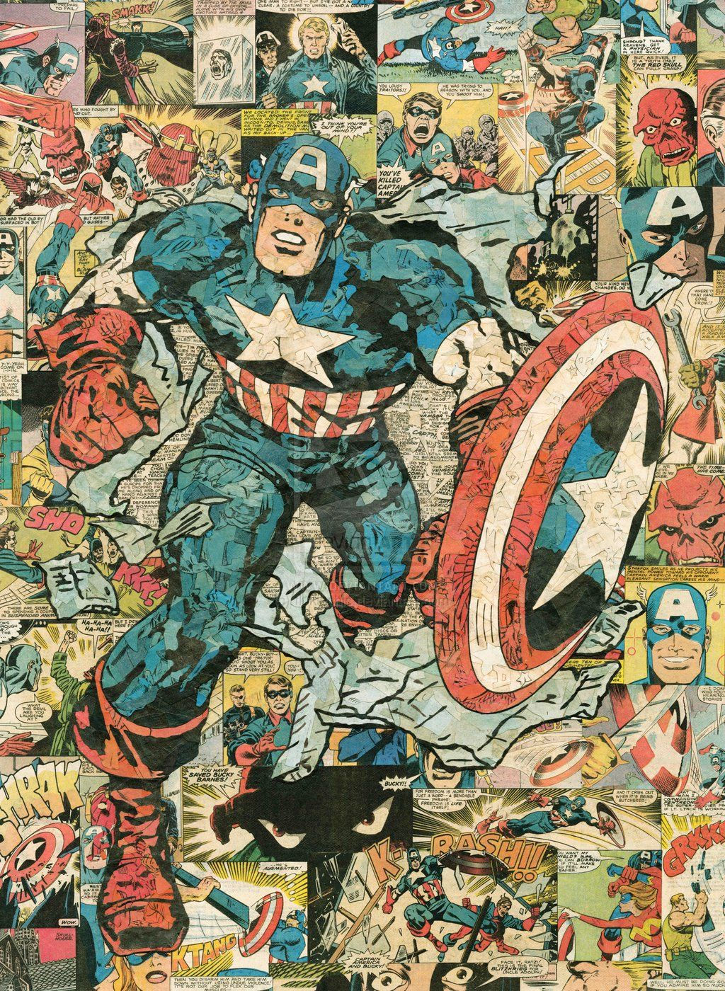 Wallpaper #xDETNpMB5zzyi_yY21hO202 Captain America Comic Collage by Flukiechicdeviantartcom on