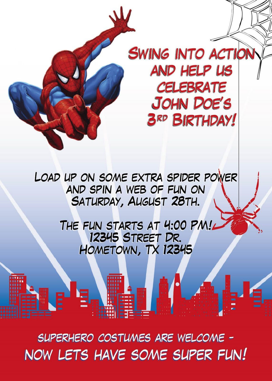 Wallpaper #ELgKjZIBJvJKYCmEAtW_45 Invitation Spiderman Birthday Spiderman Birthday Party Invitations