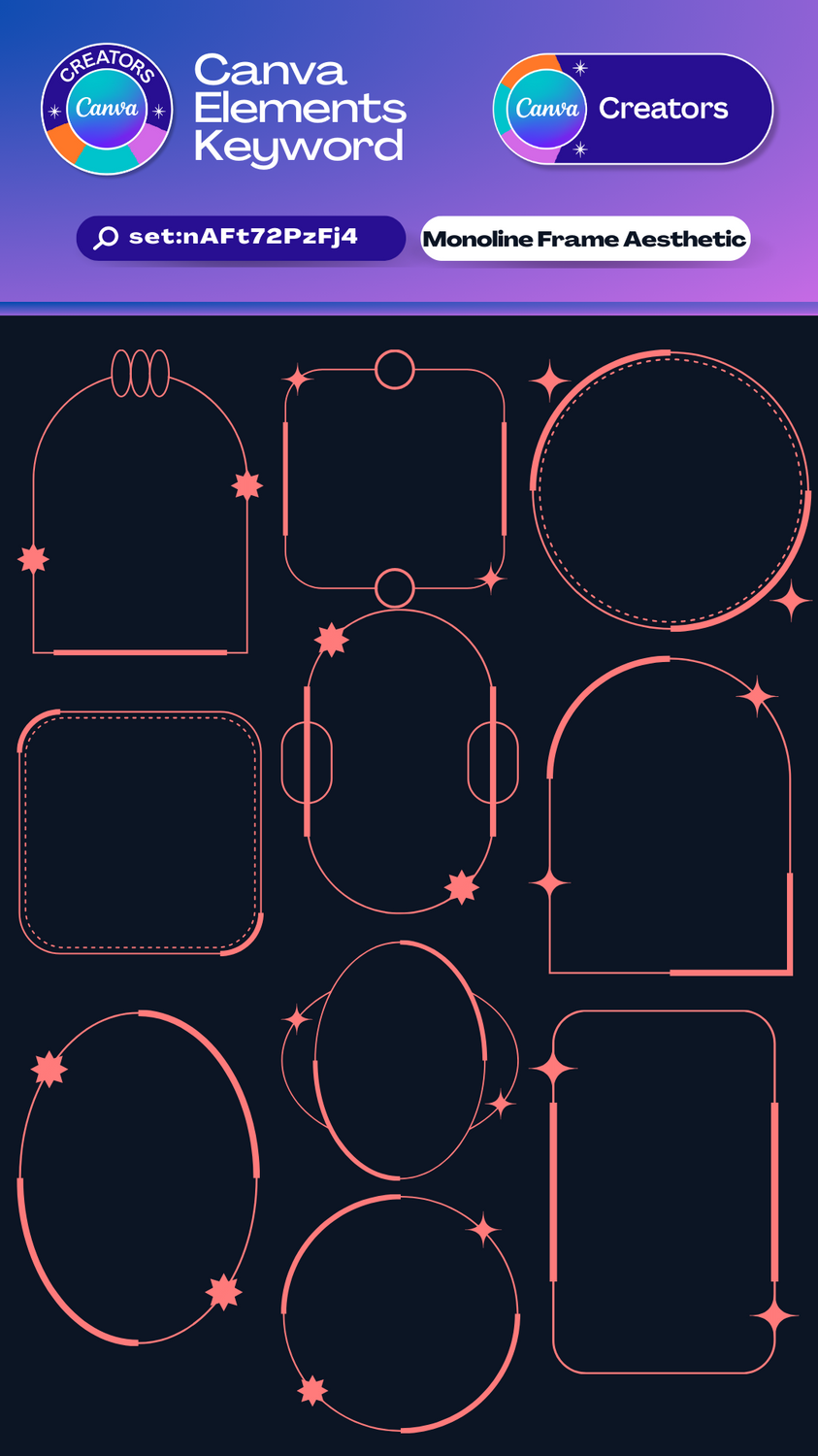 Wallpaper #GLmI3ZIBJvJKYCmEJwEF361 Canva Elements Keyword Monoline Frame Aesthetic Setnaft72pzfj4