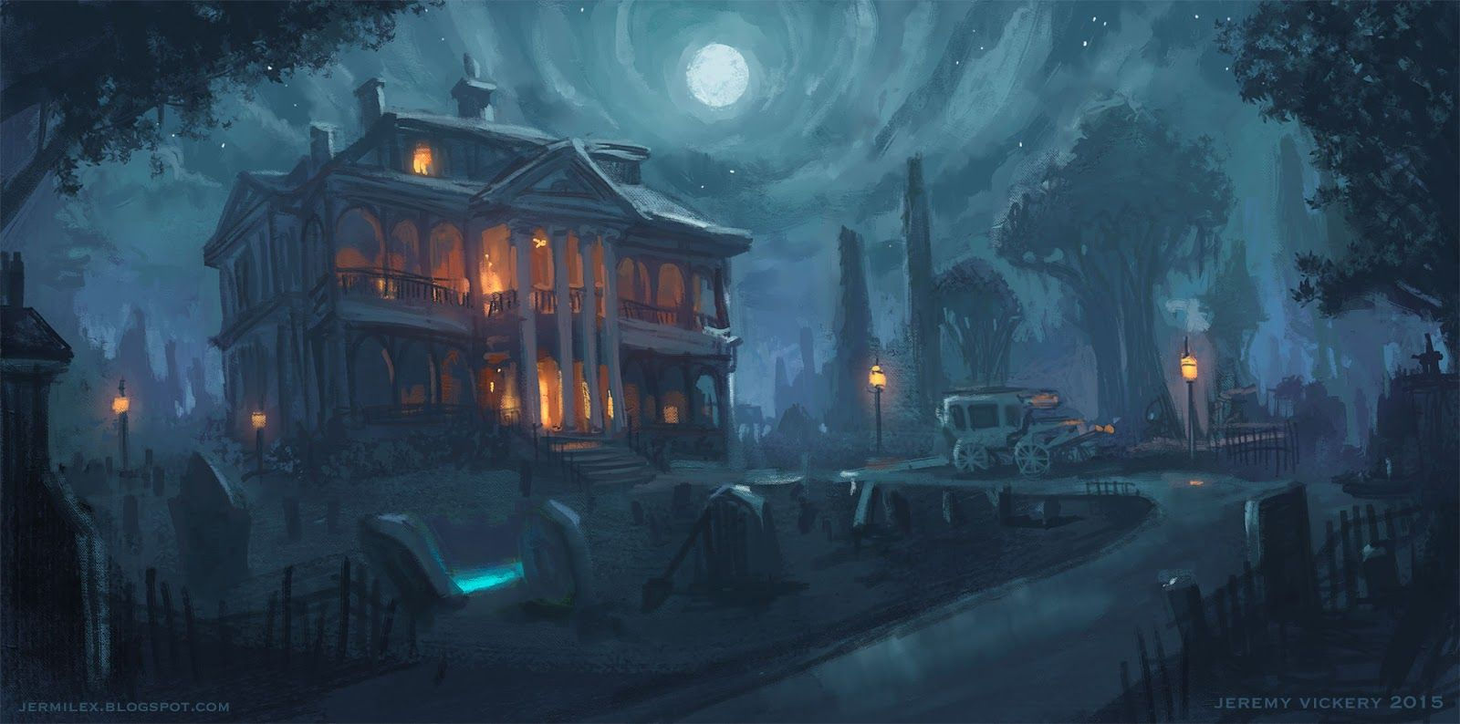 Wallpaper #FWcrDpMBSpphPi3-Remc178 Jeremy Vickery Concept Artist Haunted Mansion Halloween Haunted