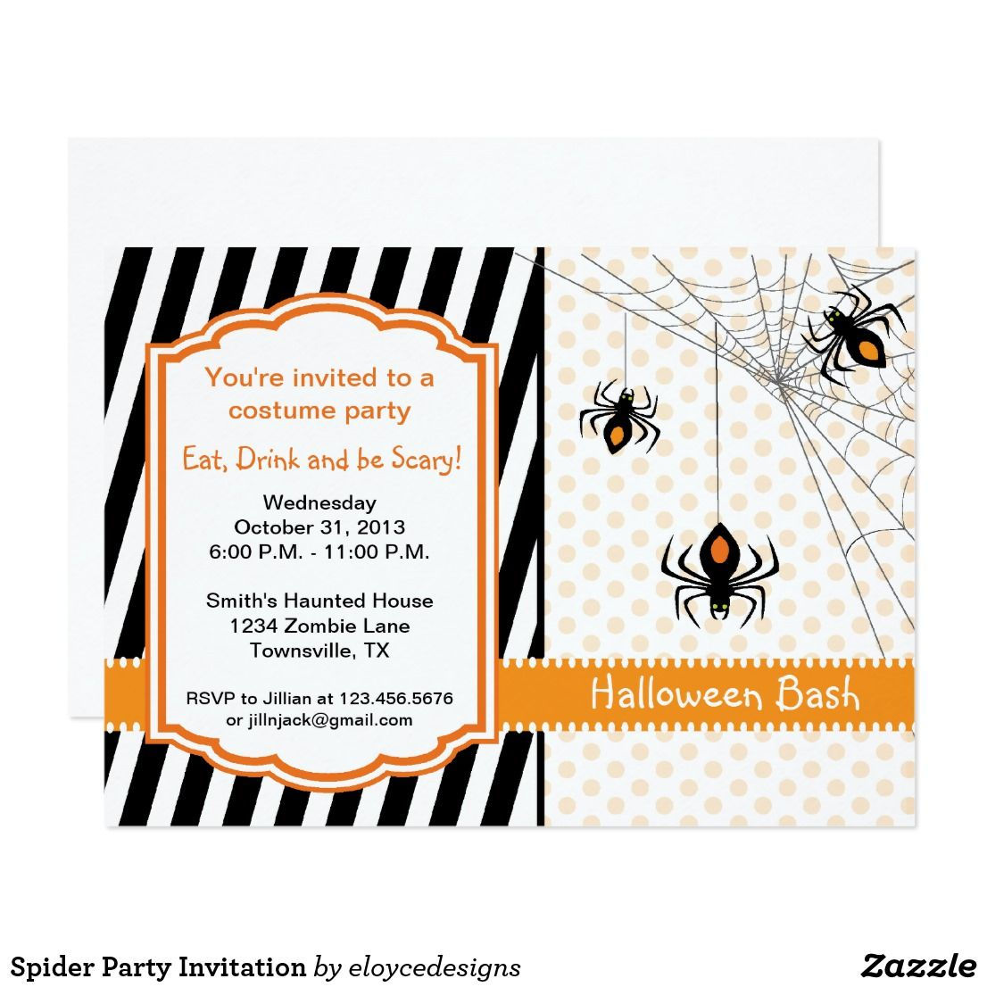 Wallpaper #XPTBOZMBKFX8bn3rFHcU249 Spider Party Invitation Zazzlecom Halloween Party Invitations