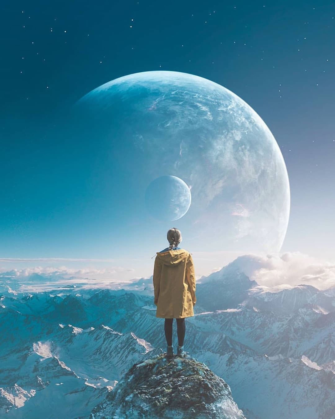 Wallpaper #gGfoDJMBSpphPi3-KuHk158 Cosmic Views from the Mountaintop Canvas Art Prints Surrealism